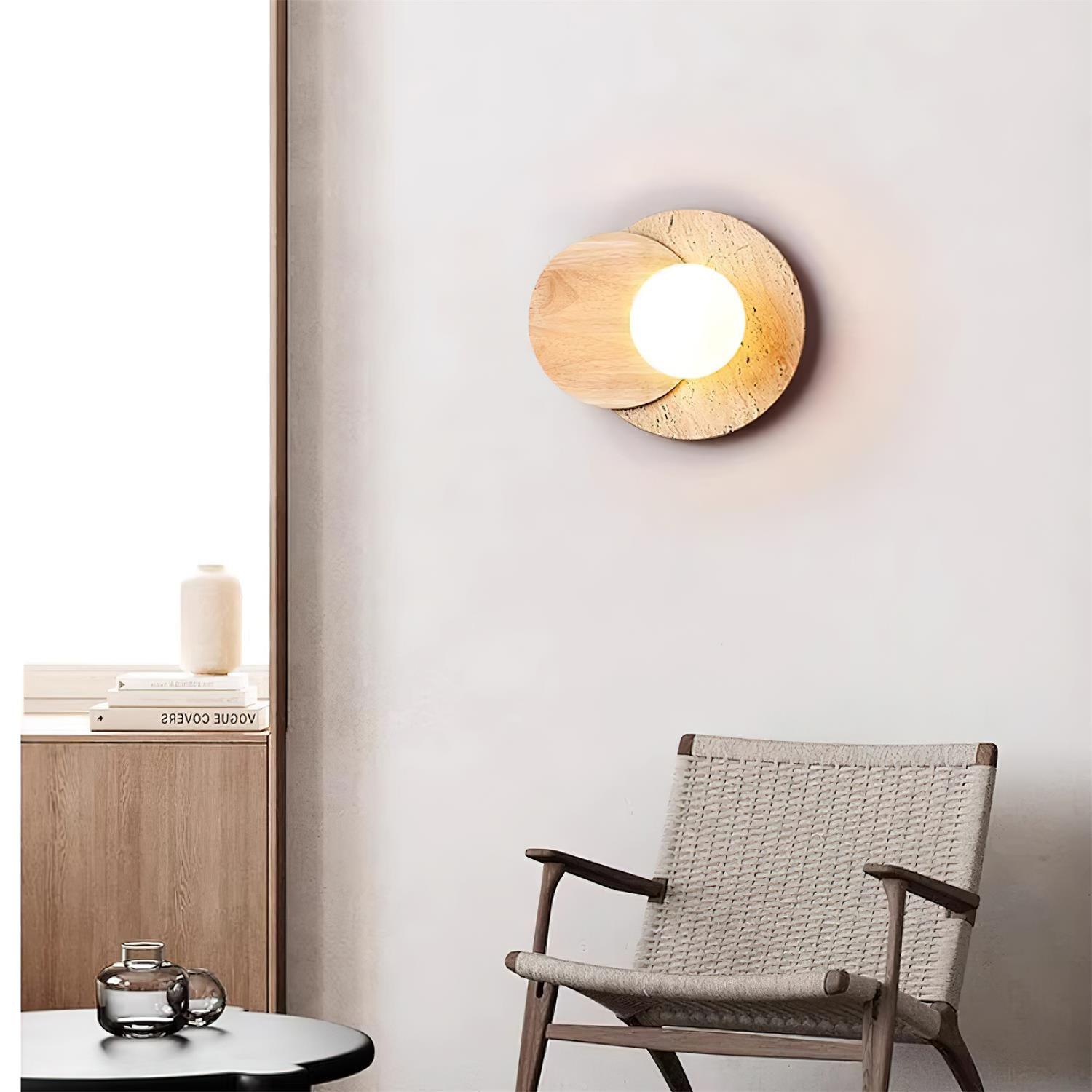 Otale Overlapping-Disc Travertine Floor Lamp - Blowlighting