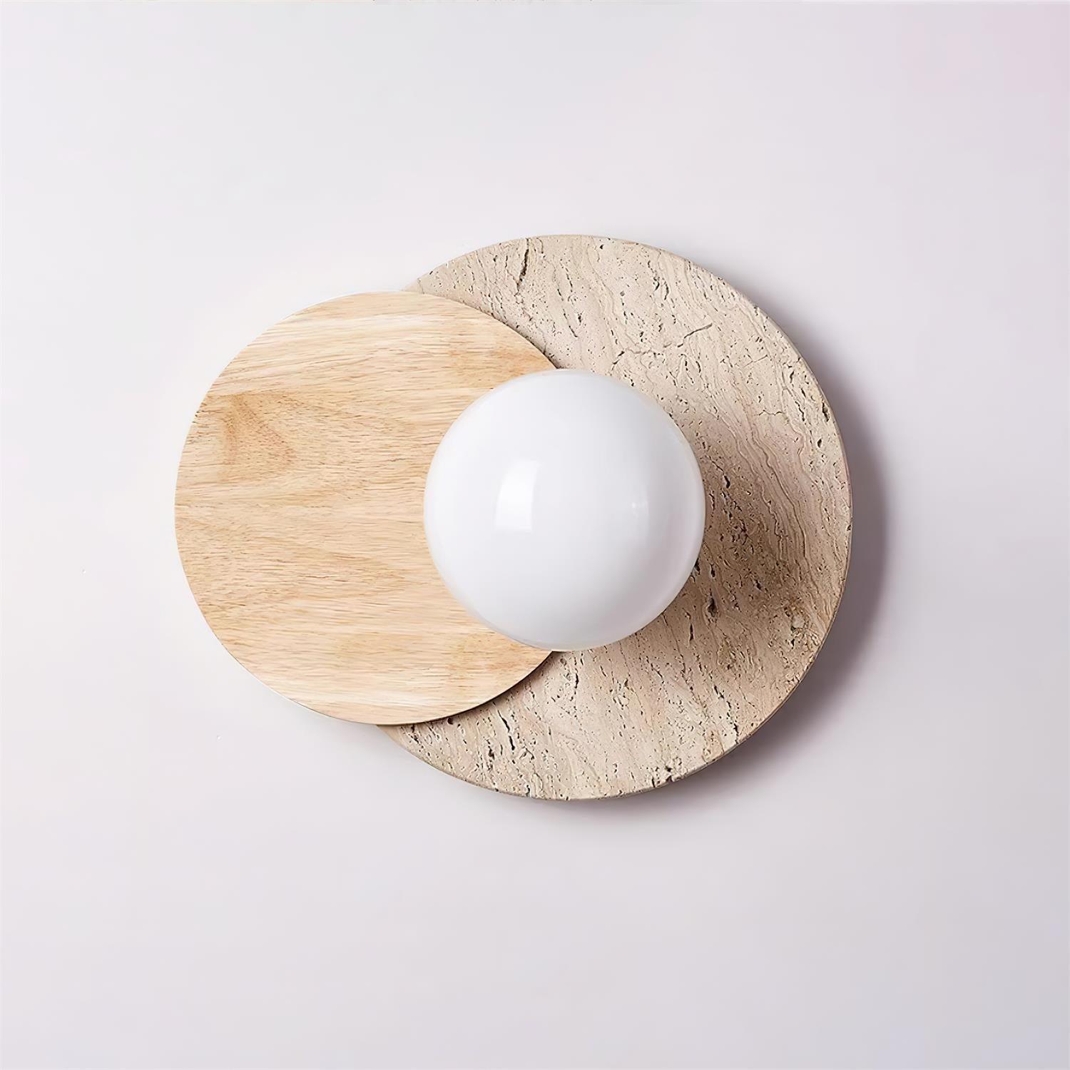 Otale Overlapping-Disc Travertine Floor Lamp - Blowlighting