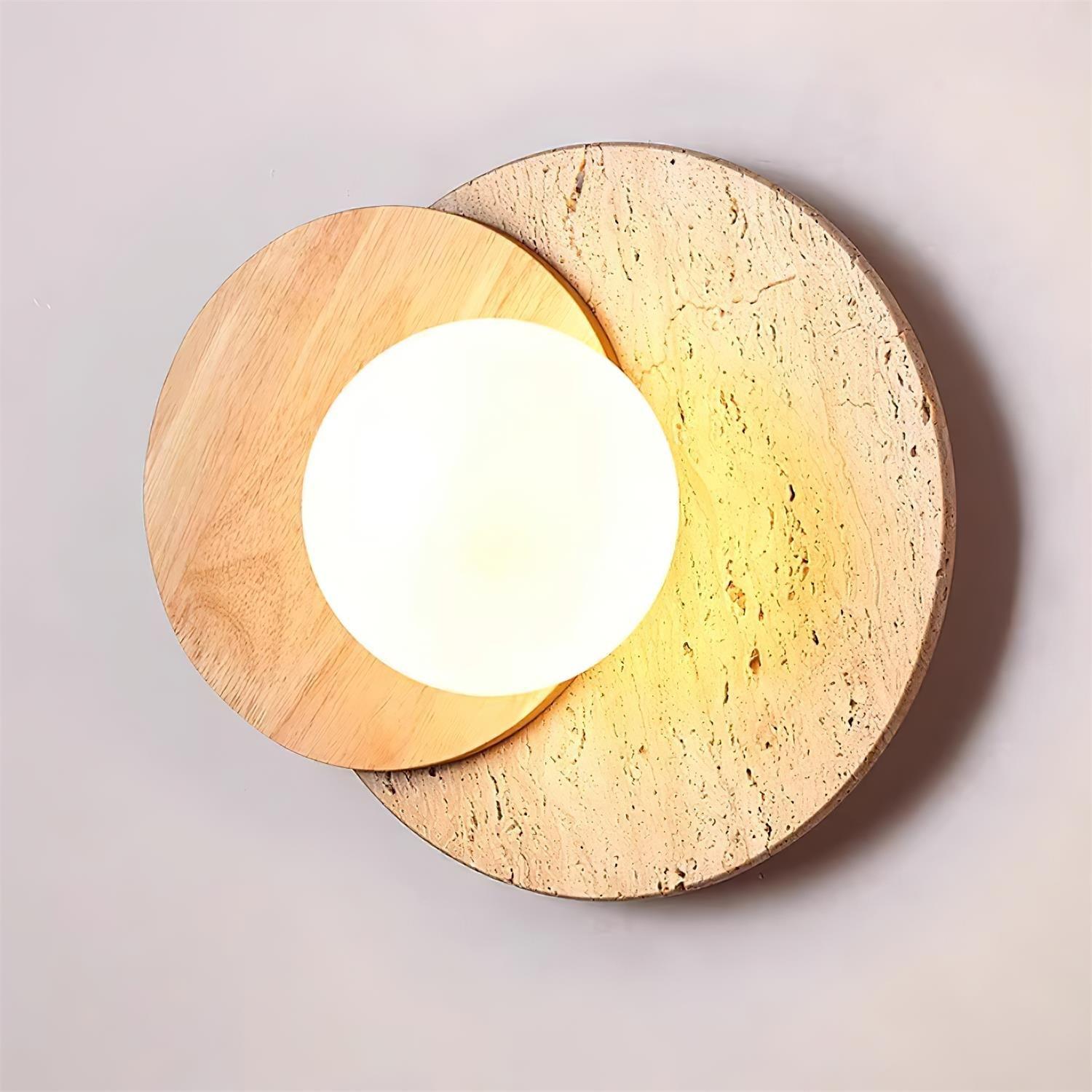 Otale Overlapping-Disc Travertine Floor Lamp - Blowlighting