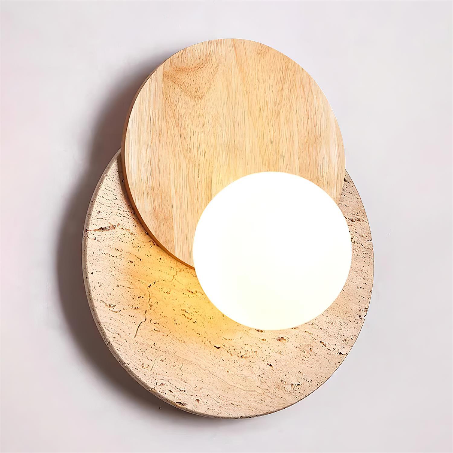 Zelirir Dual-Disc Travertine Wall Light - Blowlighting
