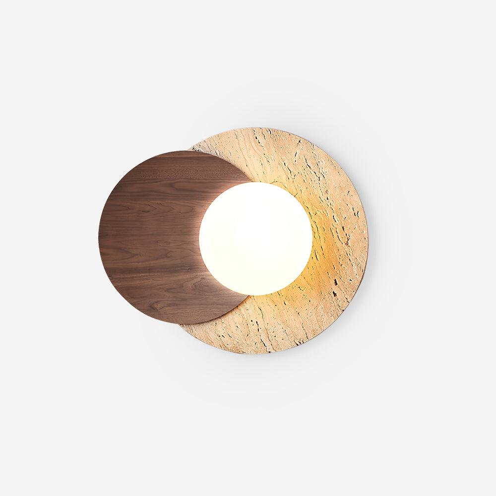 Otale Overlapping-Disc Travertine Floor Lamp - Blowlighting