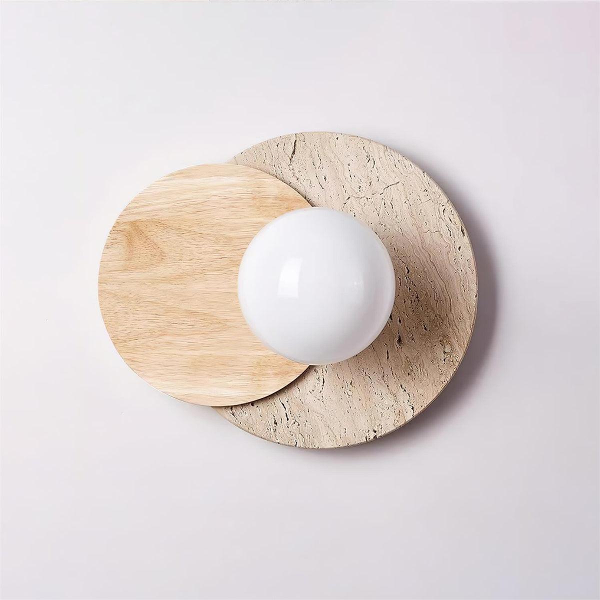 Otale Overlapping-Disc Travertine Floor Lamp - Blowlighting