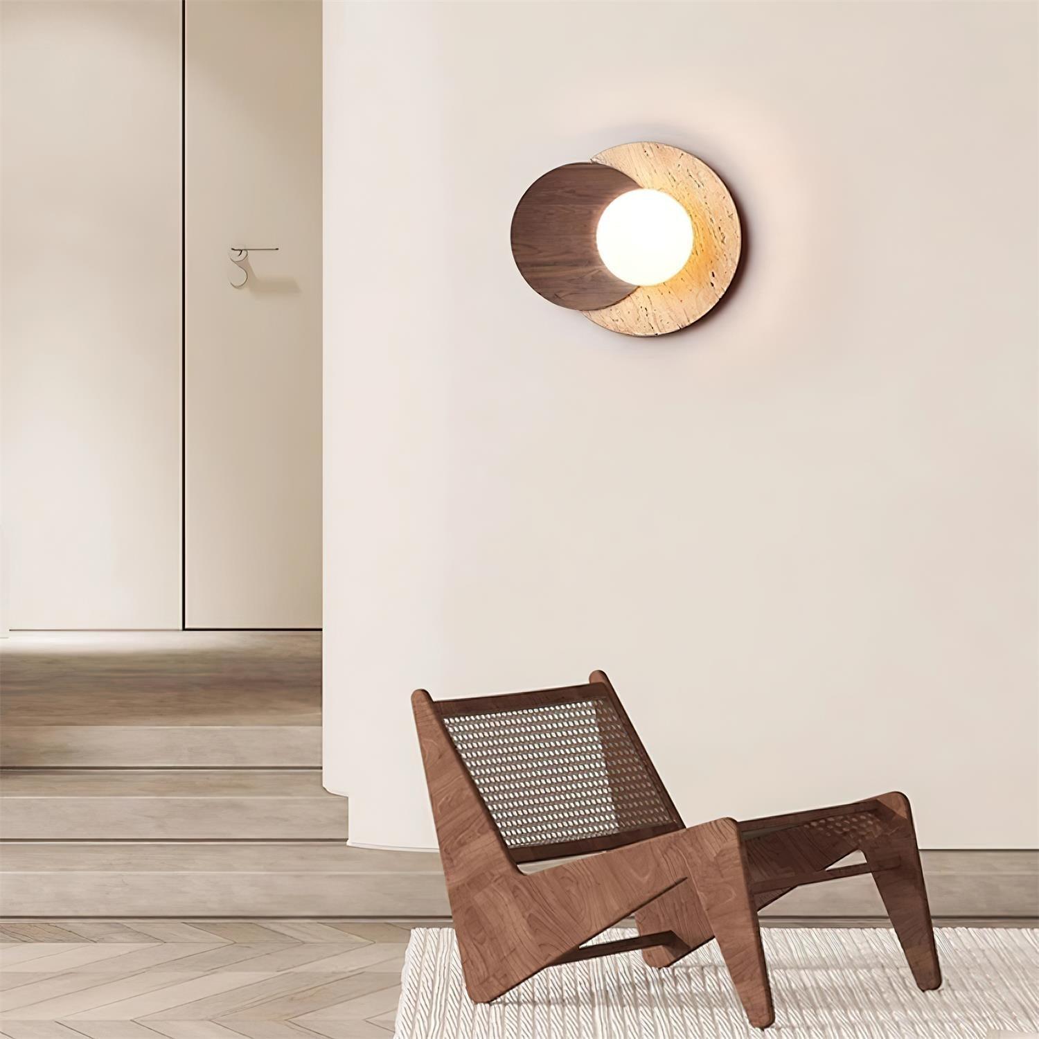 Otale Overlapping-Disc Travertine Floor Lamp - Blowlighting