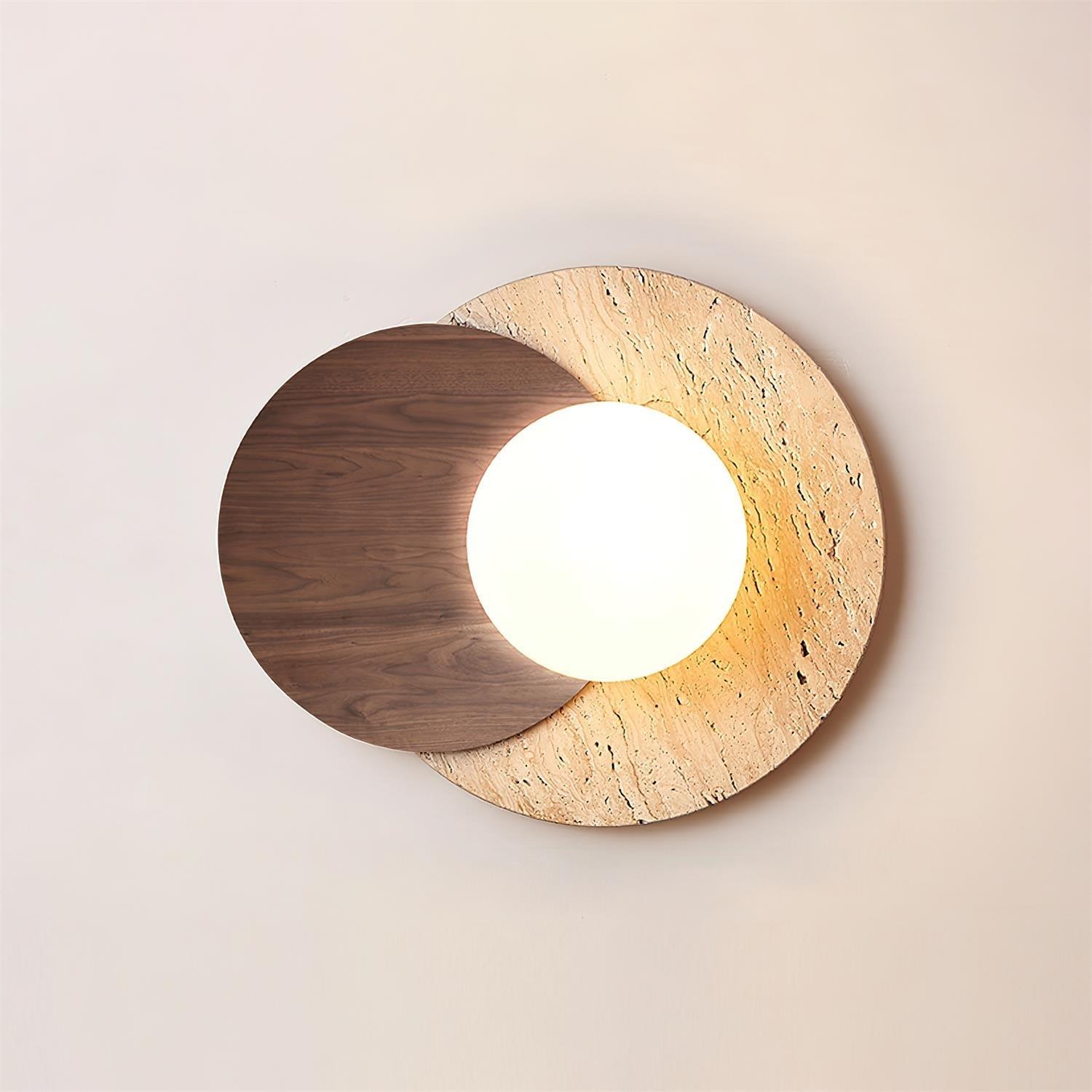 Otale Overlapping-Disc Travertine Floor Lamp - Blowlighting