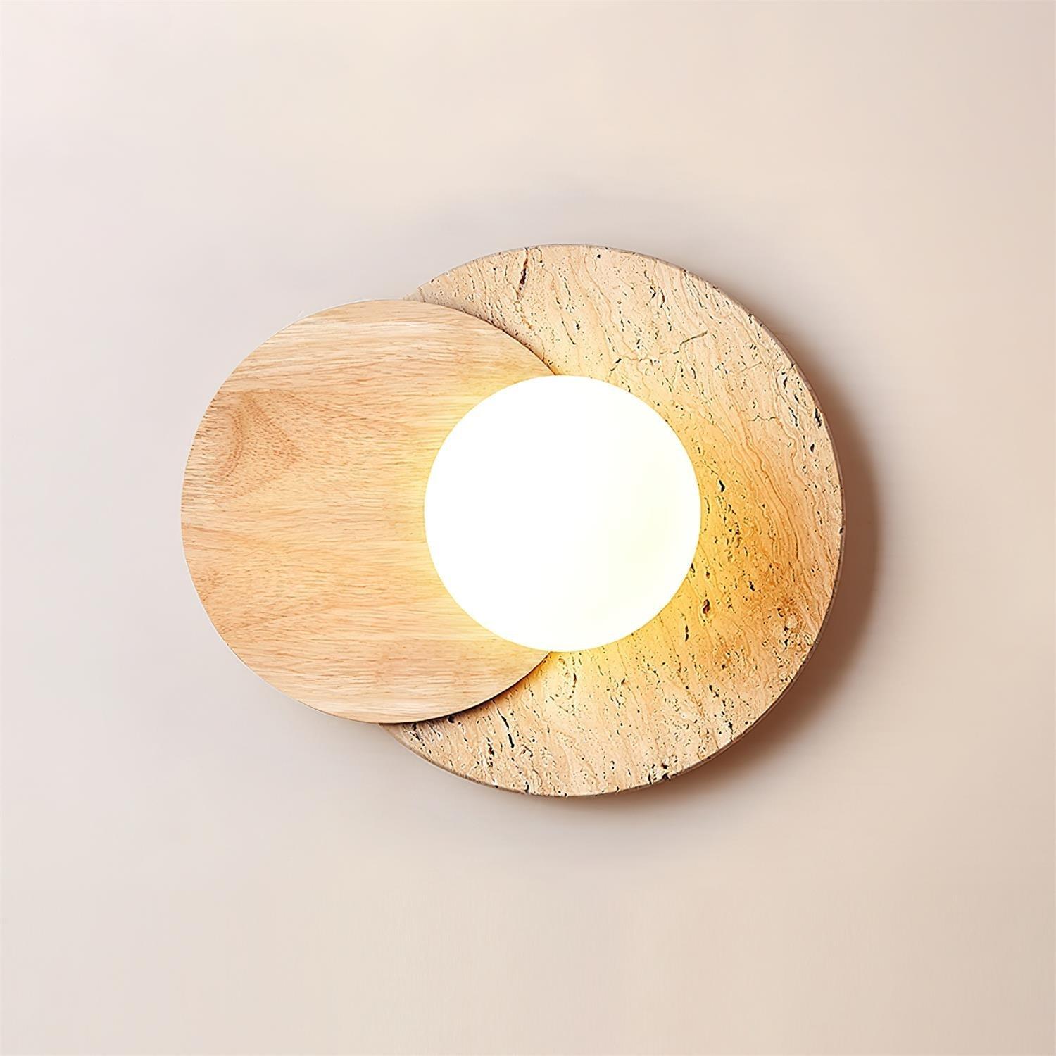 Otale Overlapping-Disc Travertine Floor Lamp - Blowlighting