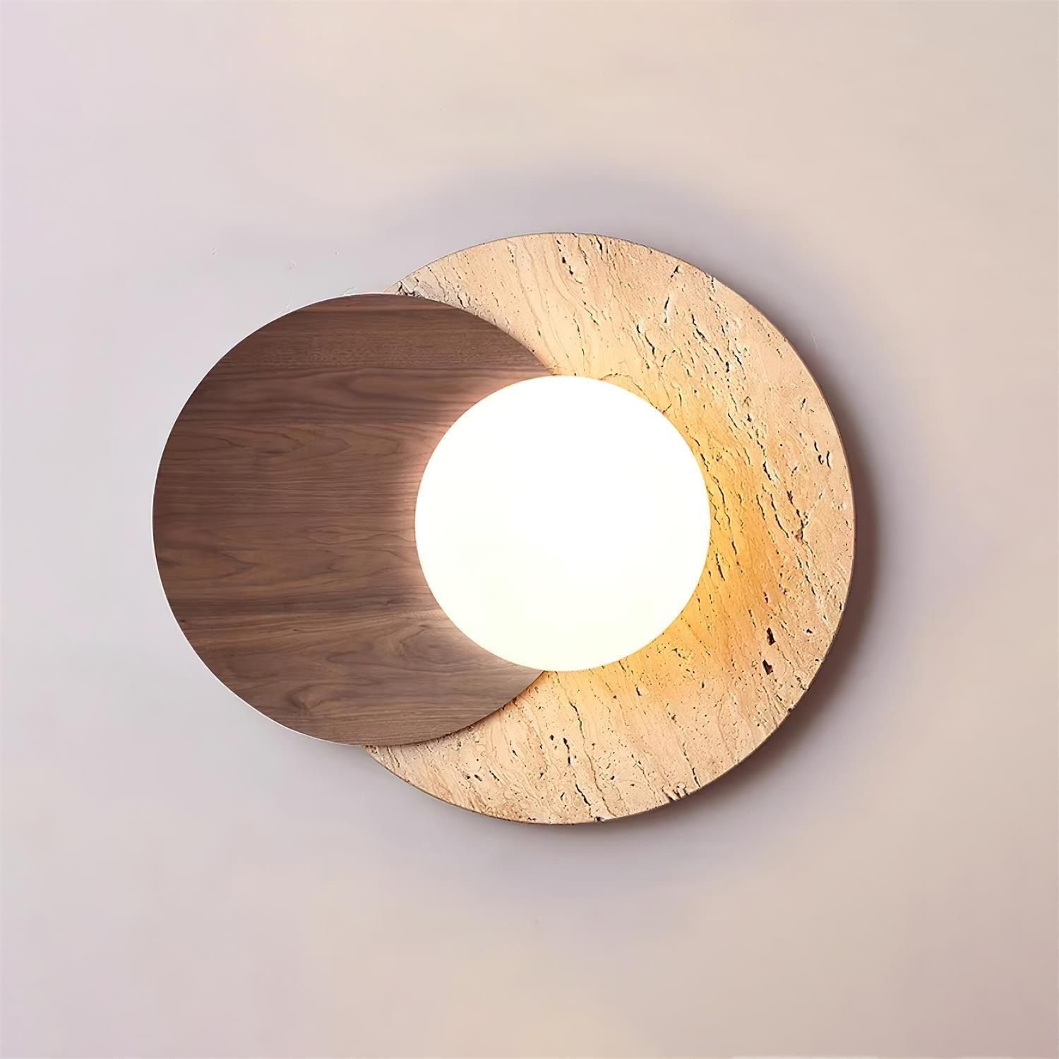 Otale Overlapping-Disc Travertine Floor Lamp - Blowlighting