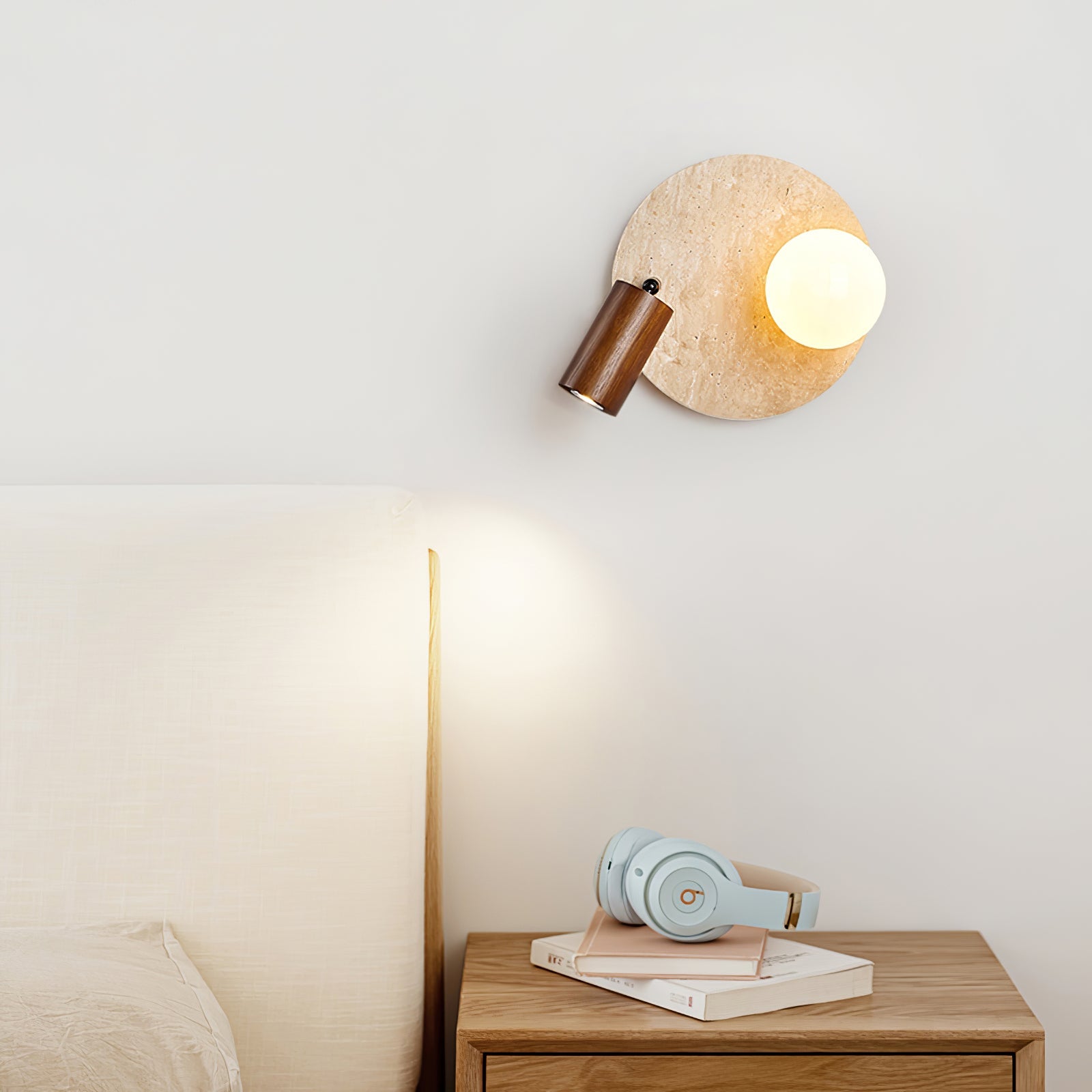 Armara Travertine Disc Wall Light - Blowlighting