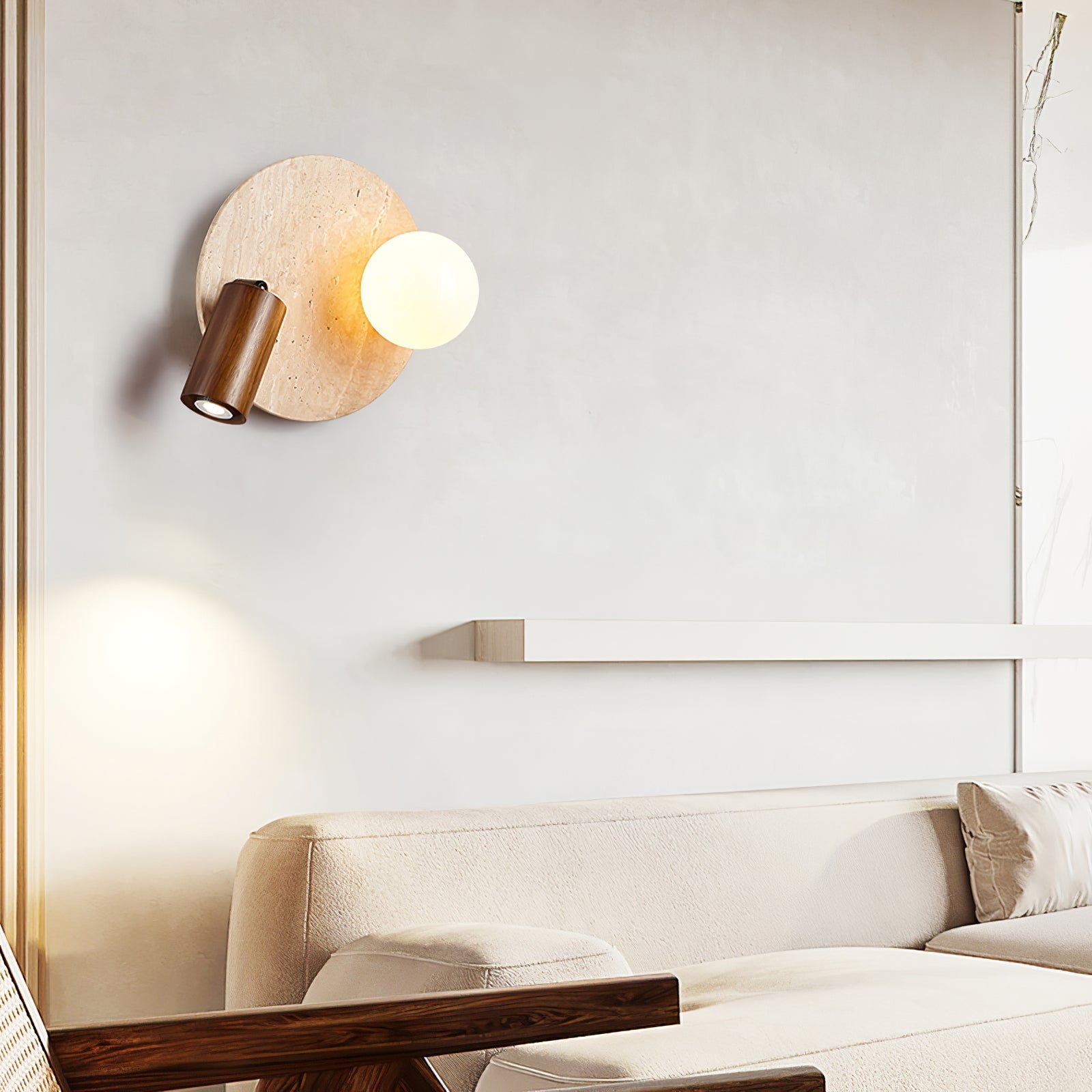 Armara Travertine Disc Wall Light - Blowlighting