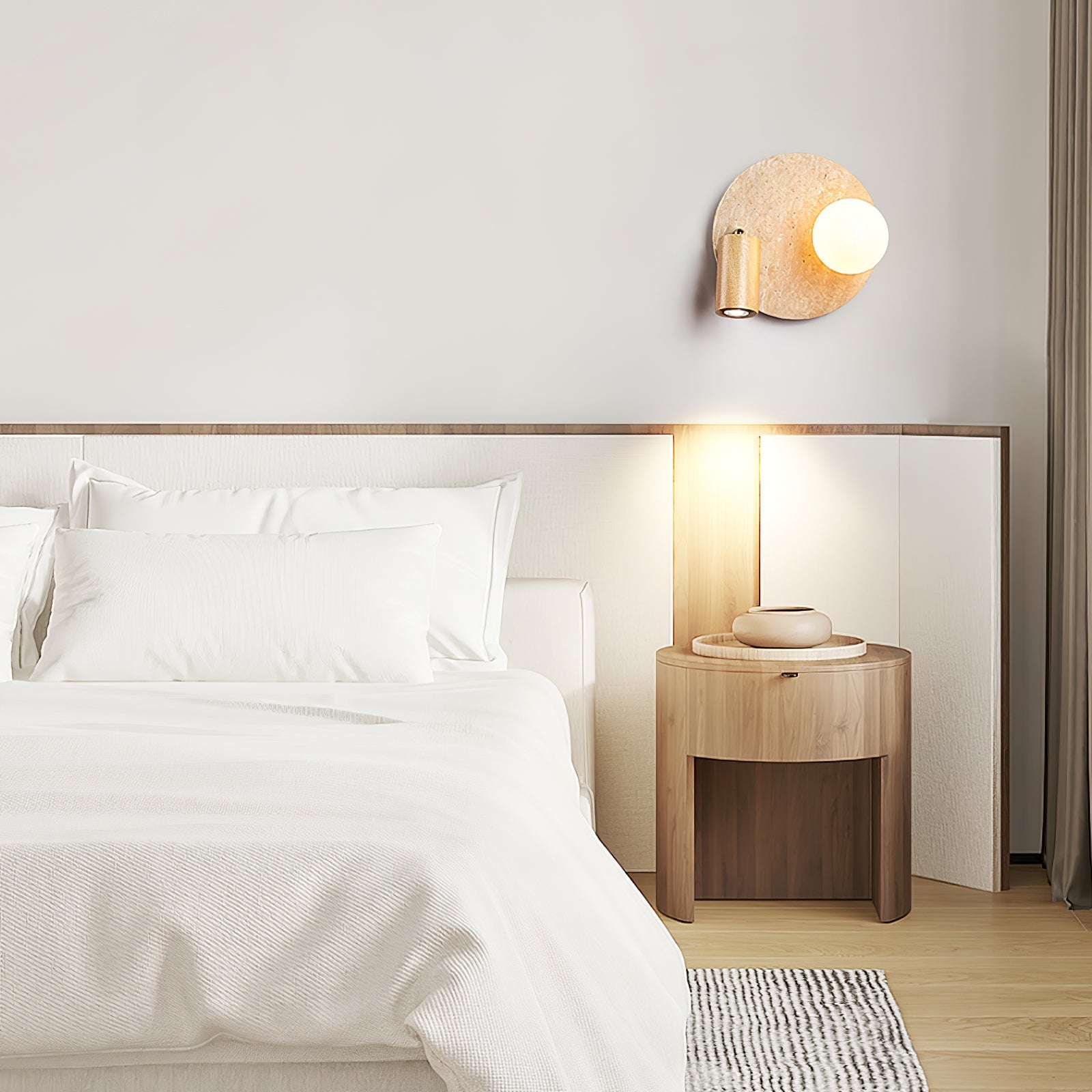 Armara Travertine Disc Wall Light - Blowlighting