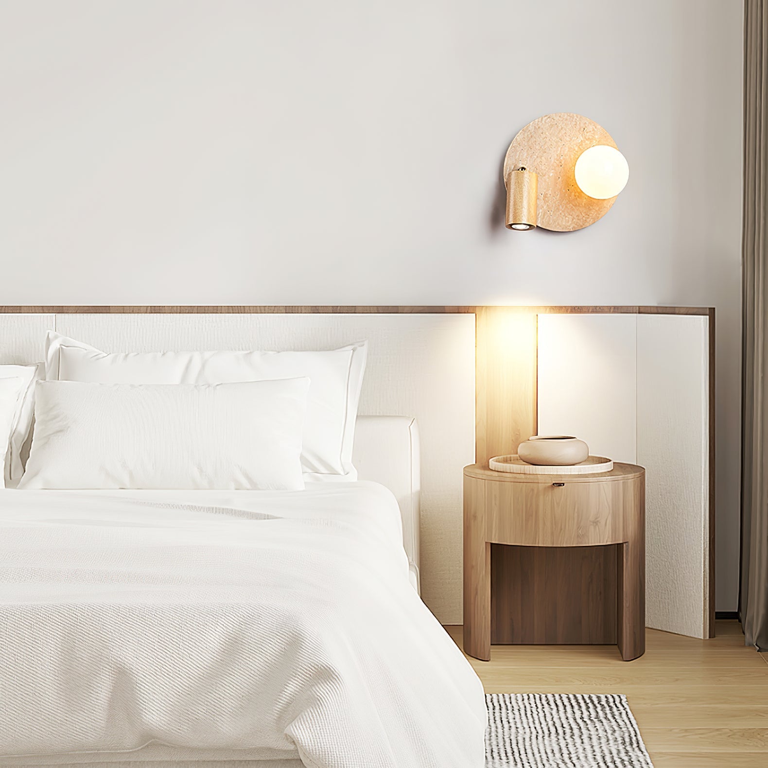 Armara Travertine Disc Wall Light - Blowlighting