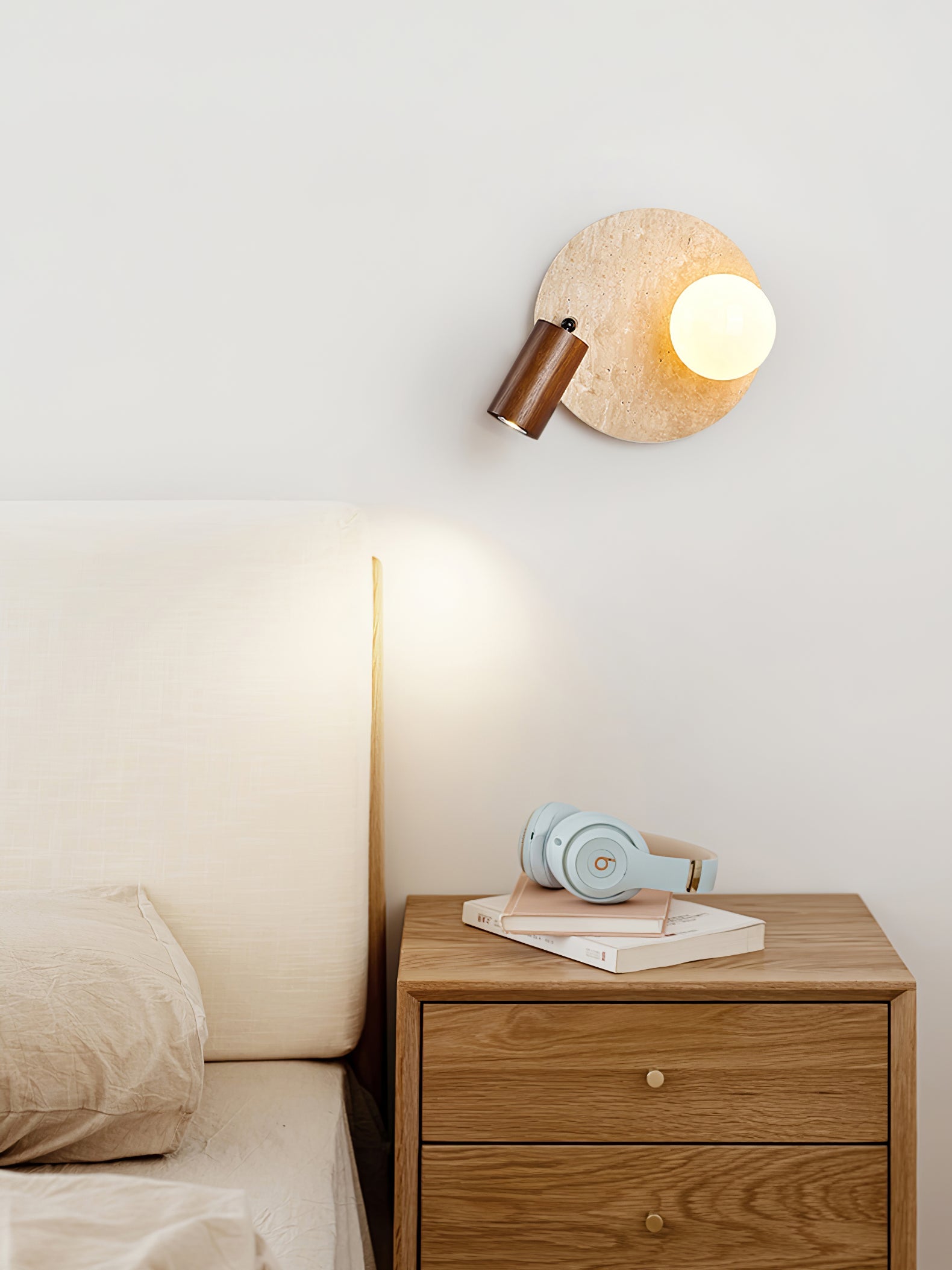 Armara Travertine Disc Wall Light - Blowlighting