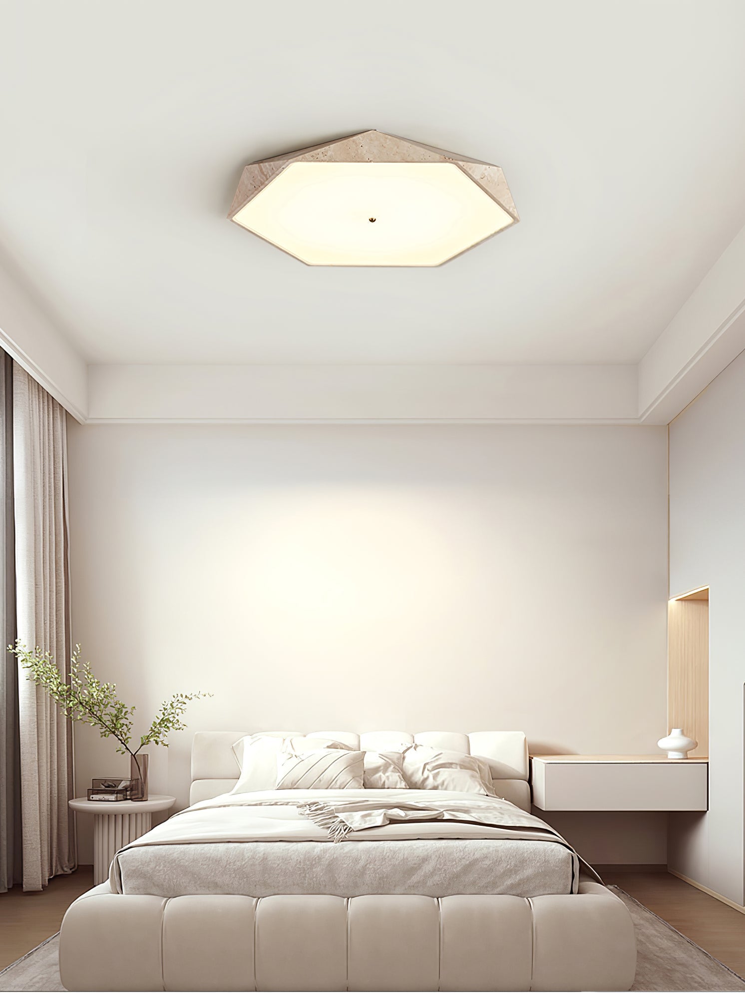 Hexagonal Travertine Ceiling Light - Blowlighting