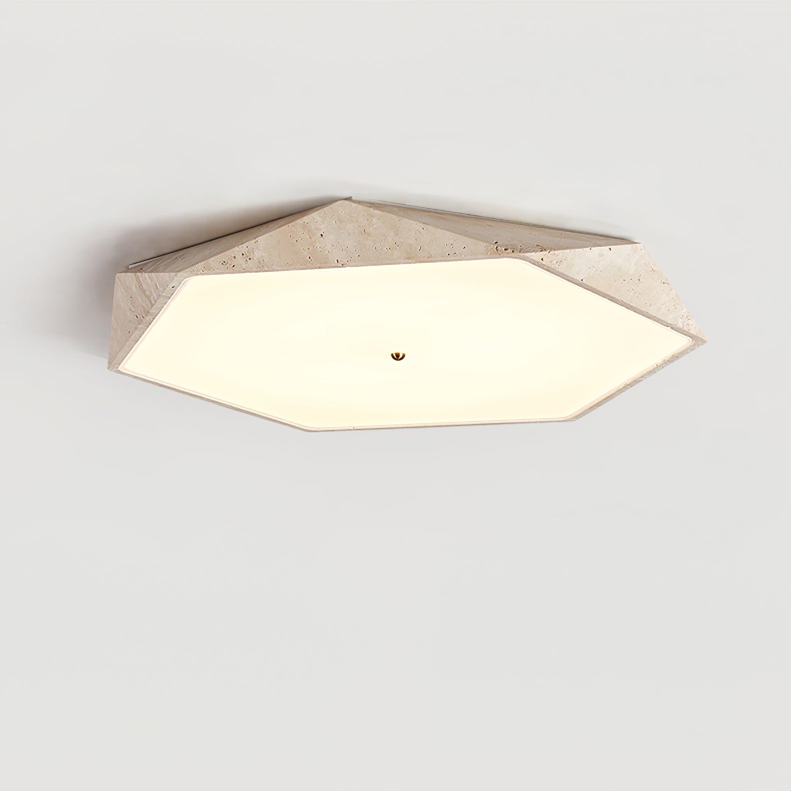 Hexagonal Travertine Ceiling Light - Blowlighting