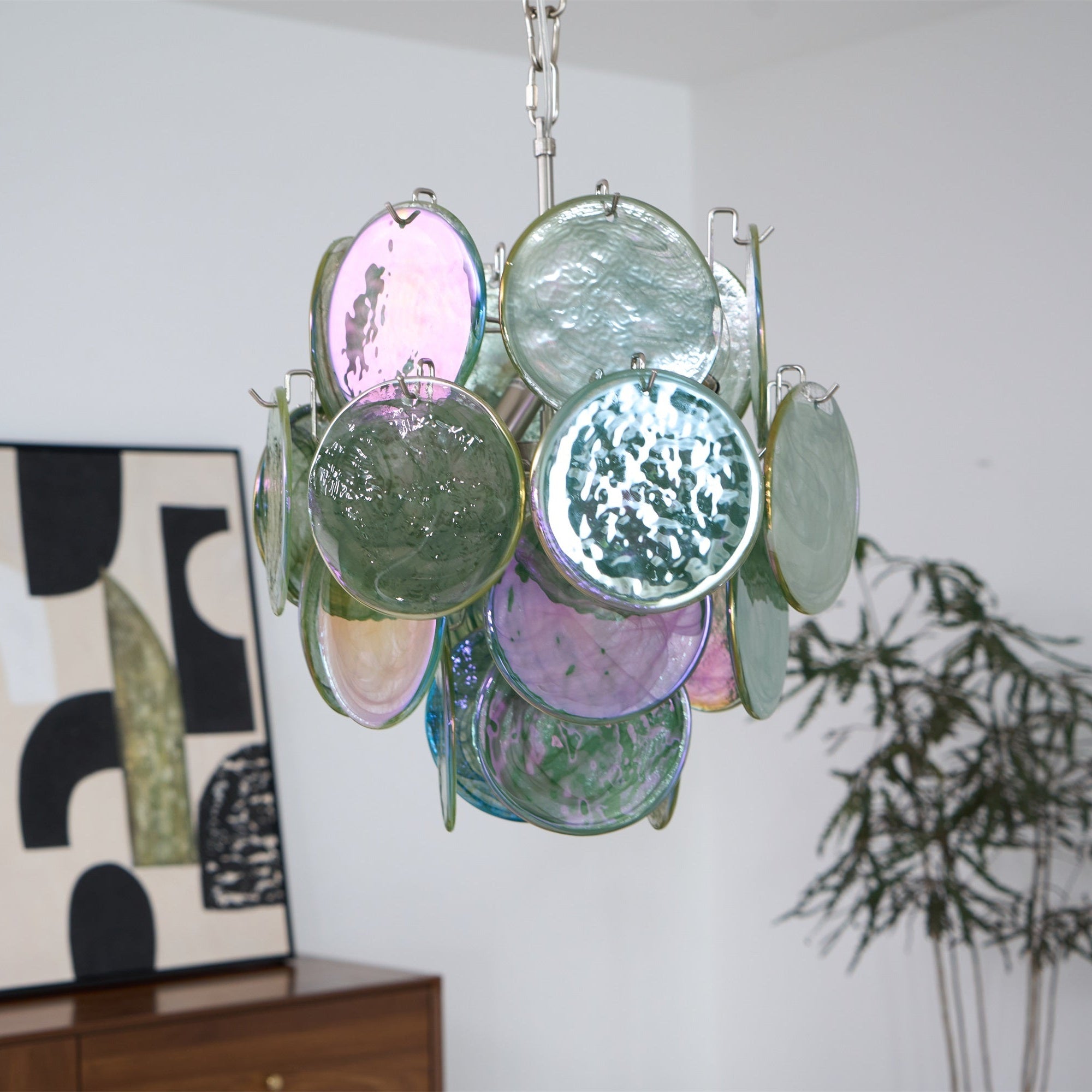 Aurora Chandelier Multicolor Murano Disc Layered Artistic - Blowlighting