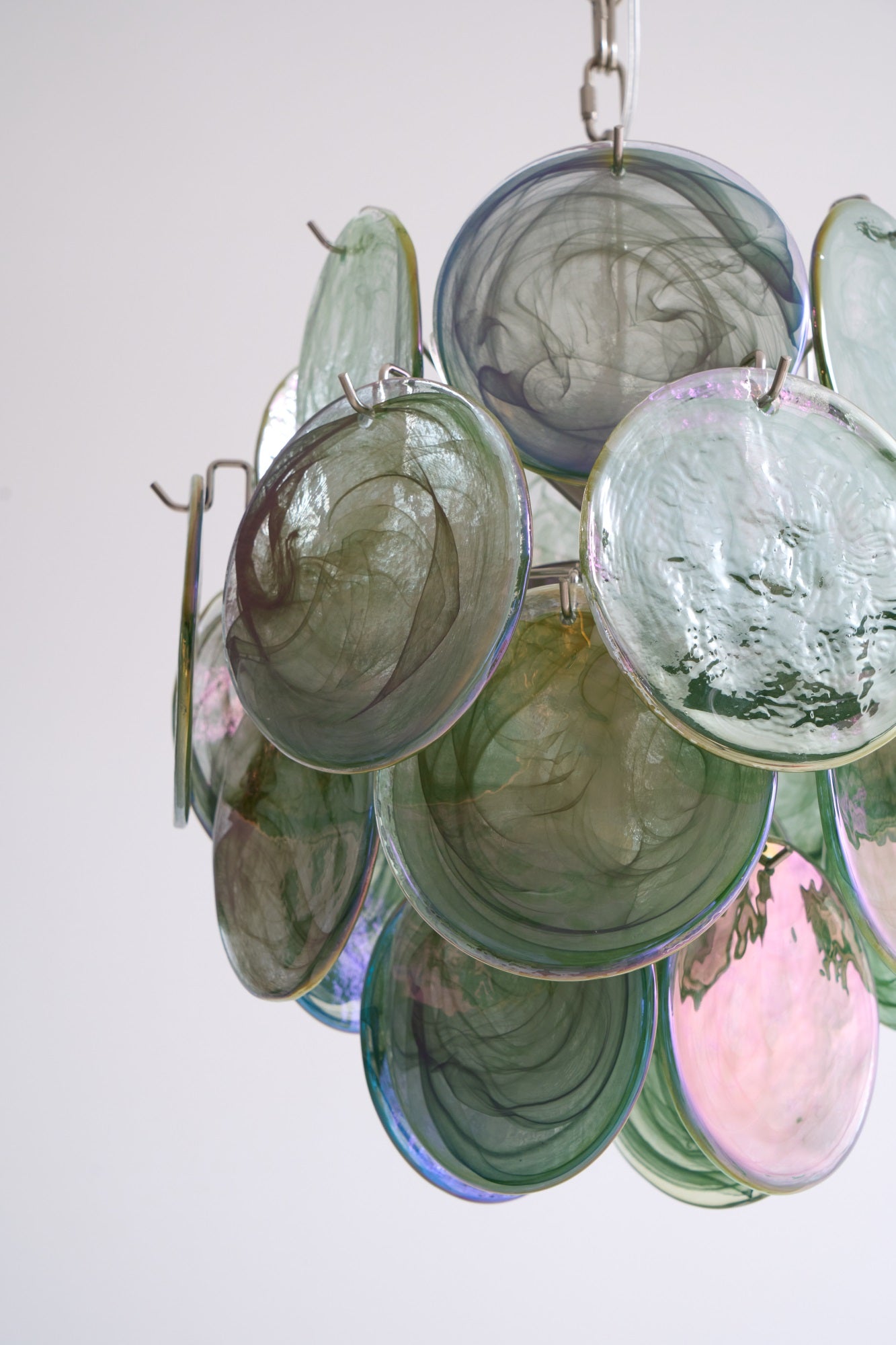 Aurora Chandelier Multicolor Murano Disc Layered Artistic - Blowlighting