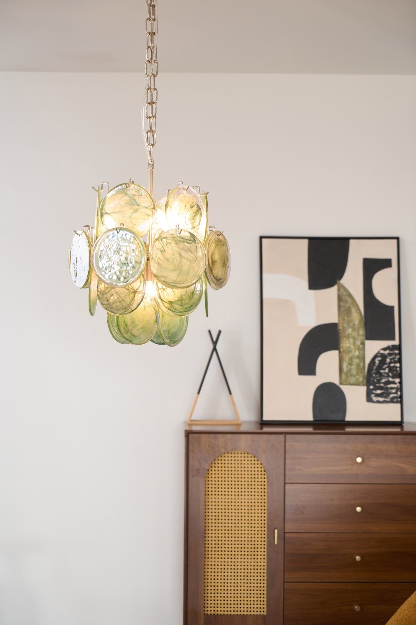 Aurora Chandelier Multicolor Murano Disc Layered Artistic - Blowlighting