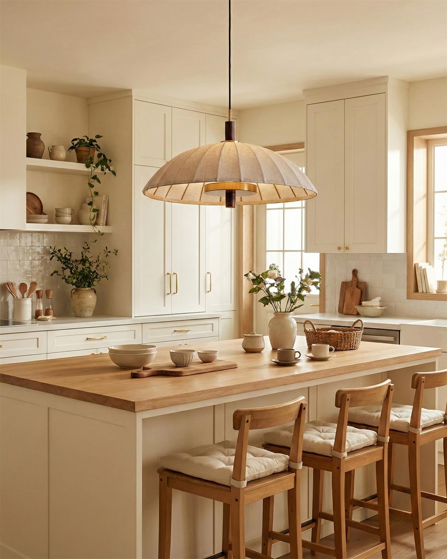 Lunaro Modern Fabric Pendant Light