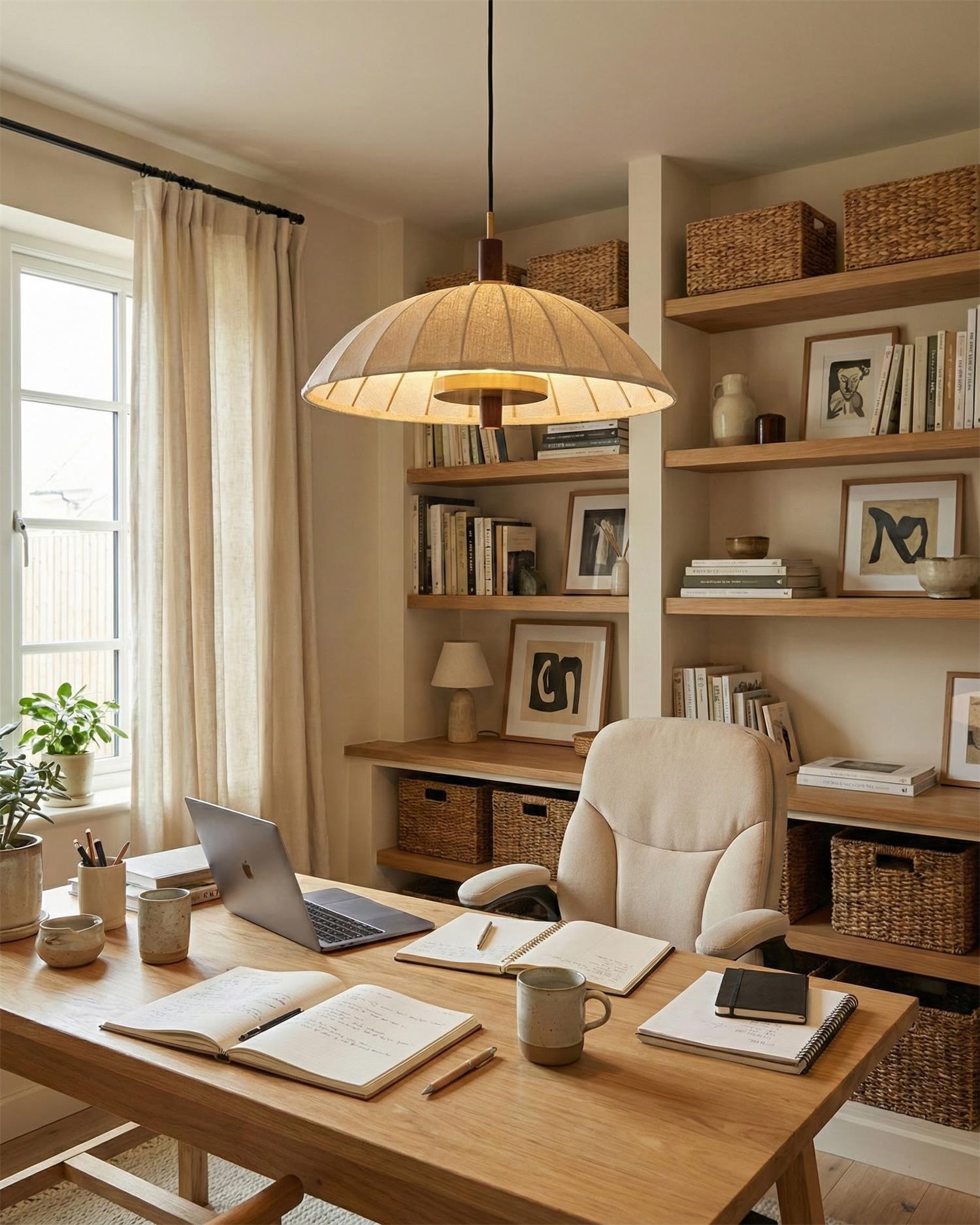 Lunaro Modern Fabric Pendant Light