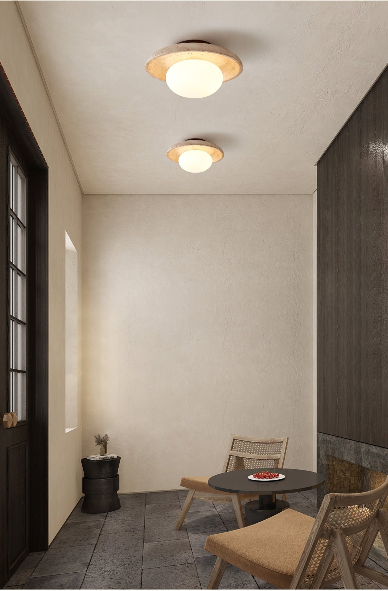 Cataliel Minimalist Travertine Ceiling Light - Blowlighting