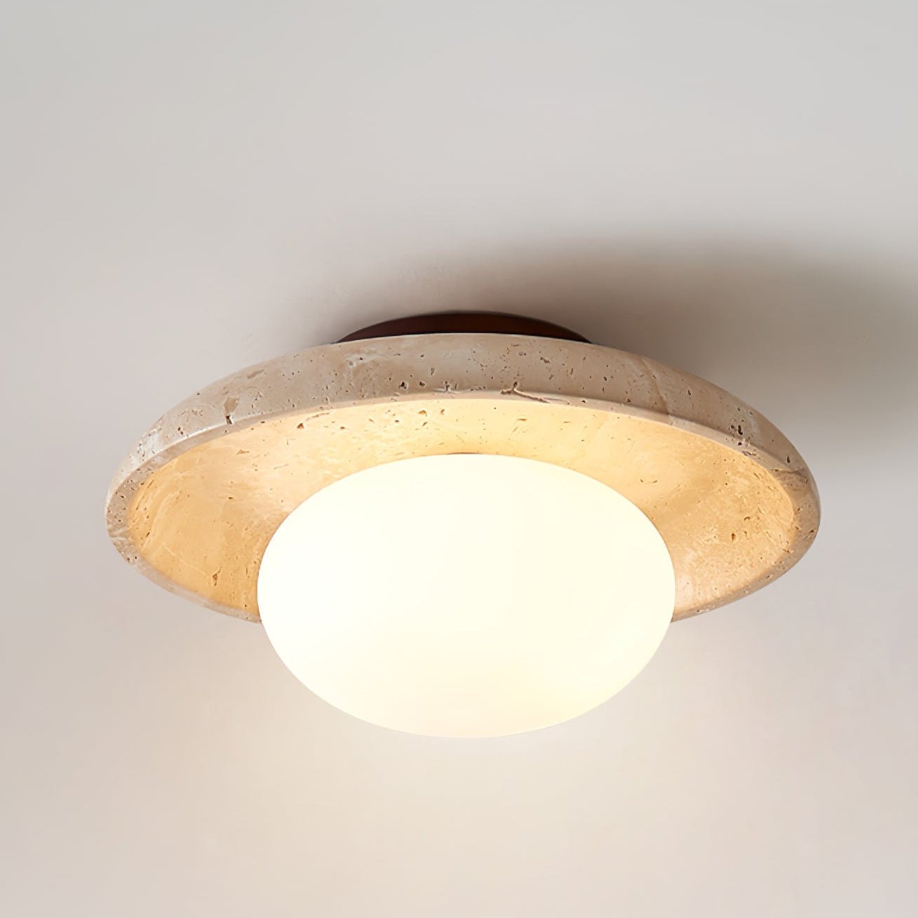 Cataliel Minimalist Travertine Ceiling Light - Blowlighting