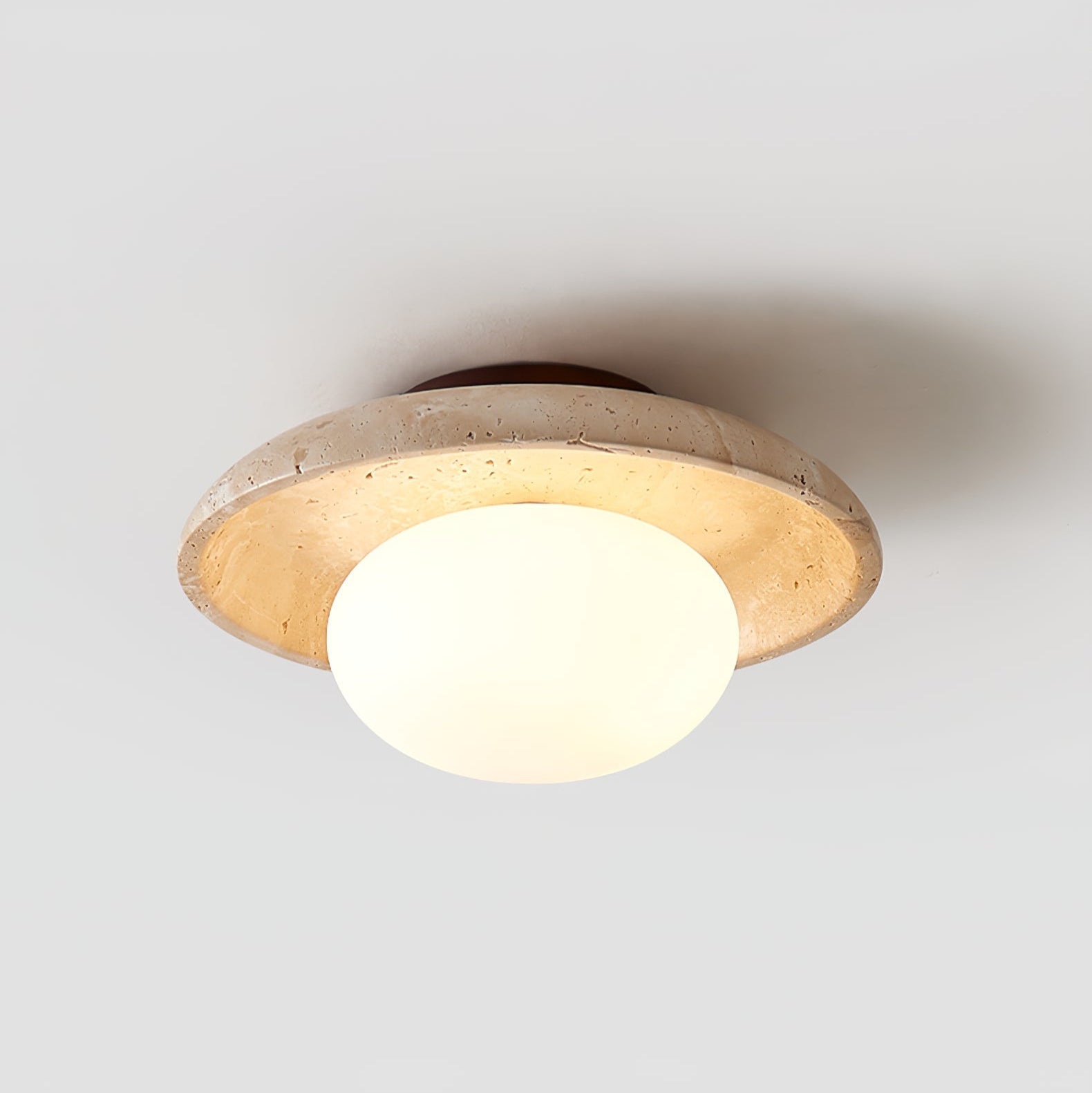 Cataliel Minimalist Travertine Ceiling Light - Blowlighting