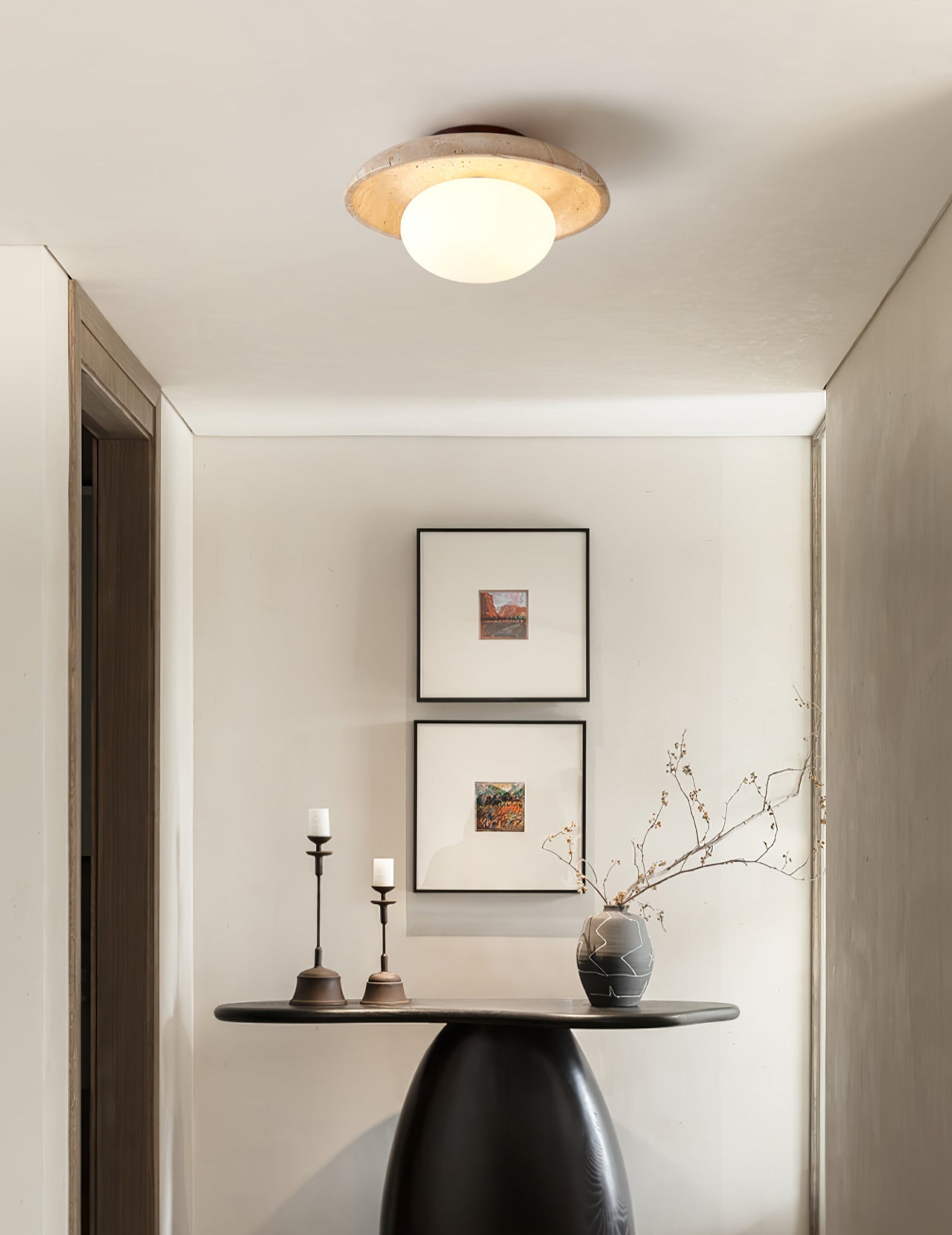 Cataliel Minimalist Travertine Ceiling Light - Blowlighting