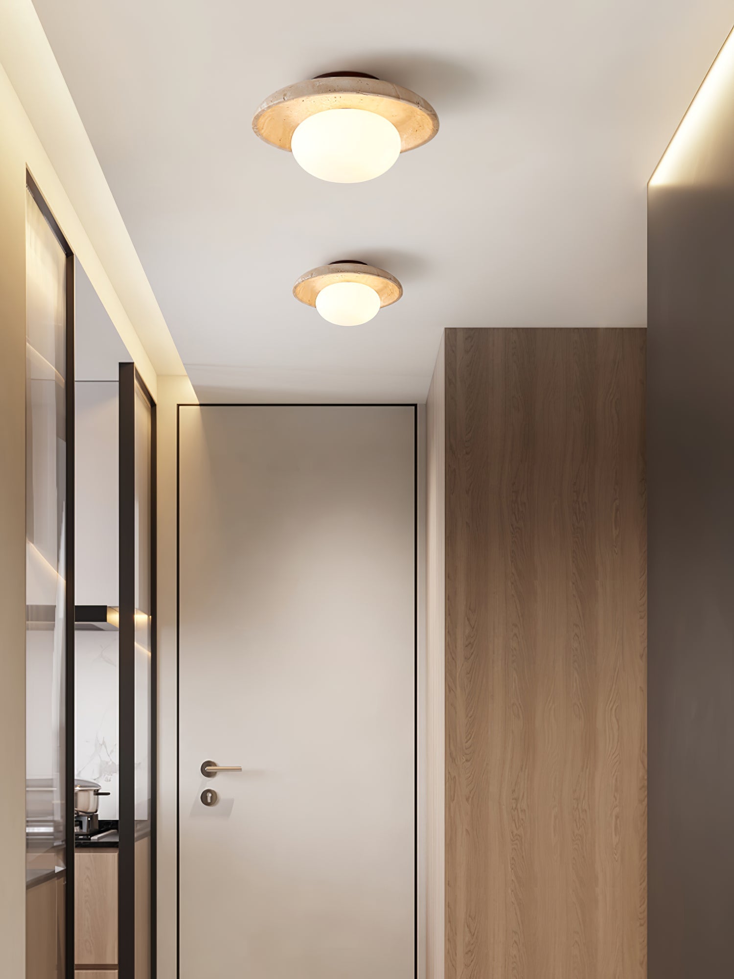 Cataliel Minimalist Travertine Ceiling Light - Blowlighting