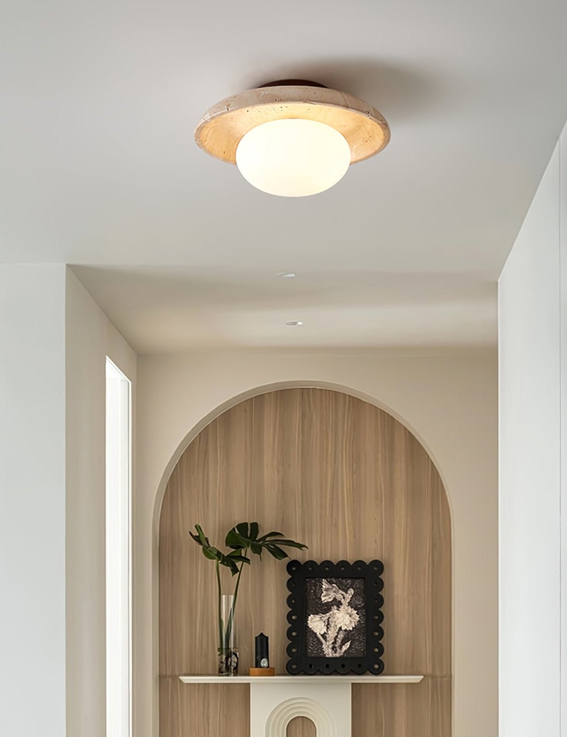Cataliel Minimalist Travertine Ceiling Light - Blowlighting
