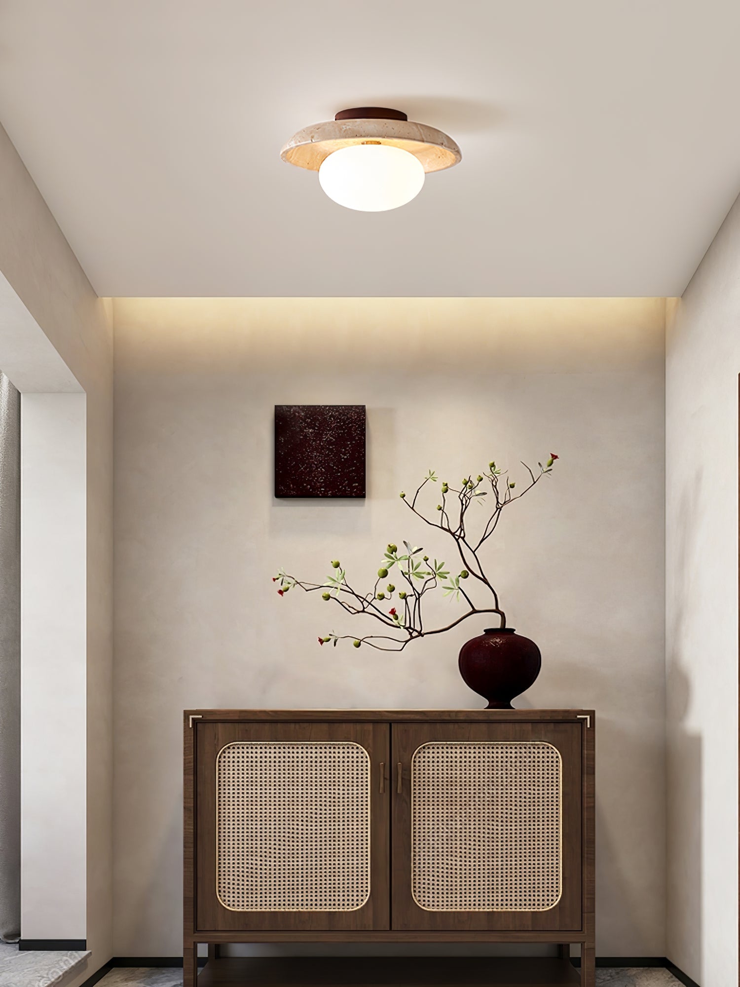 Cataliel Minimalist Travertine Ceiling Light - Blowlighting