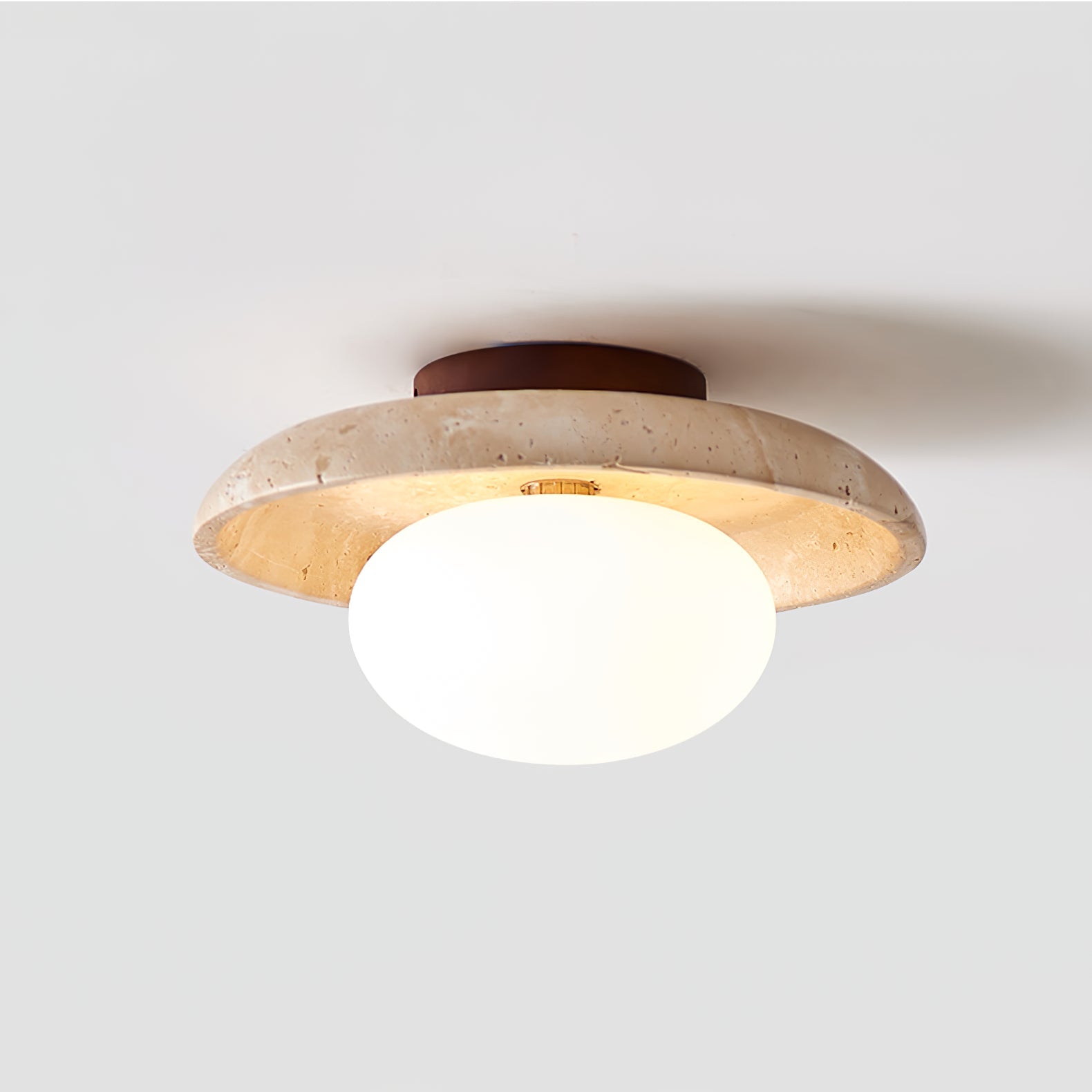 Cataliel Minimalist Travertine Ceiling Light - Blowlighting