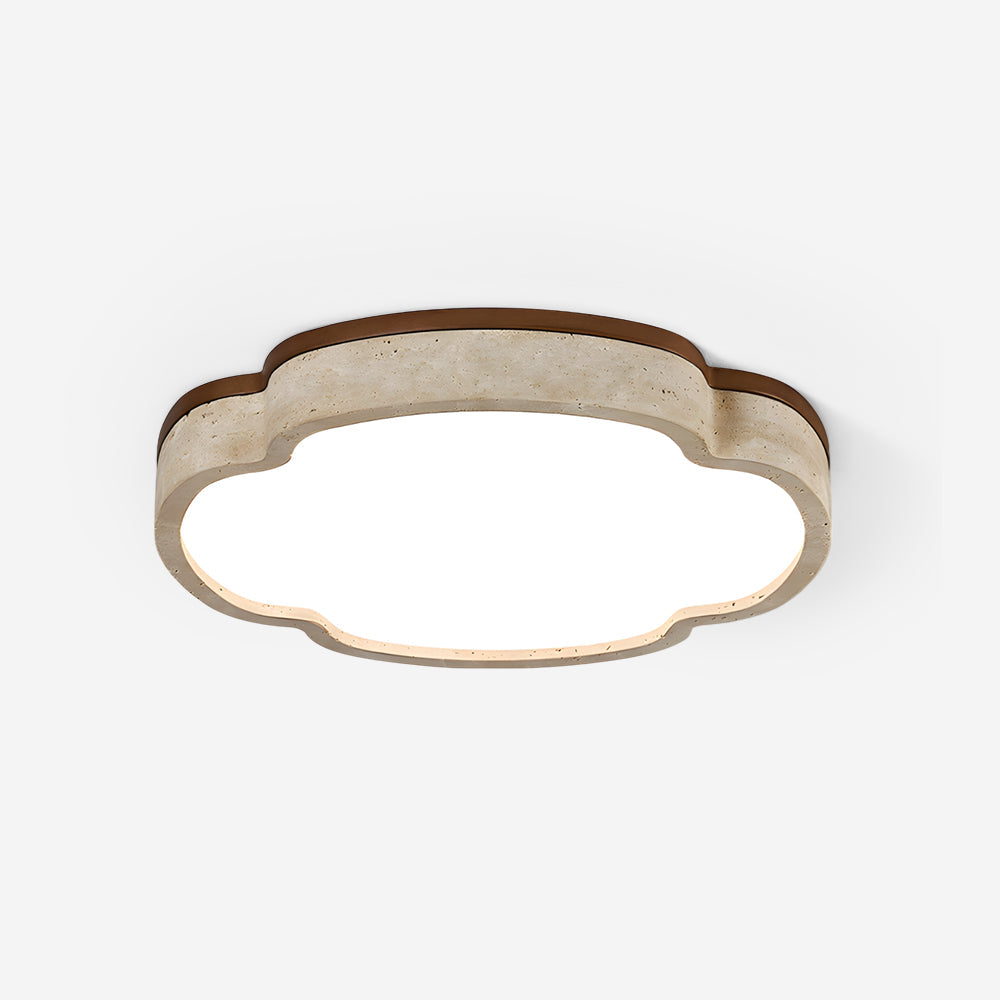Lunet Minimalist Travertine Ceiling Light
