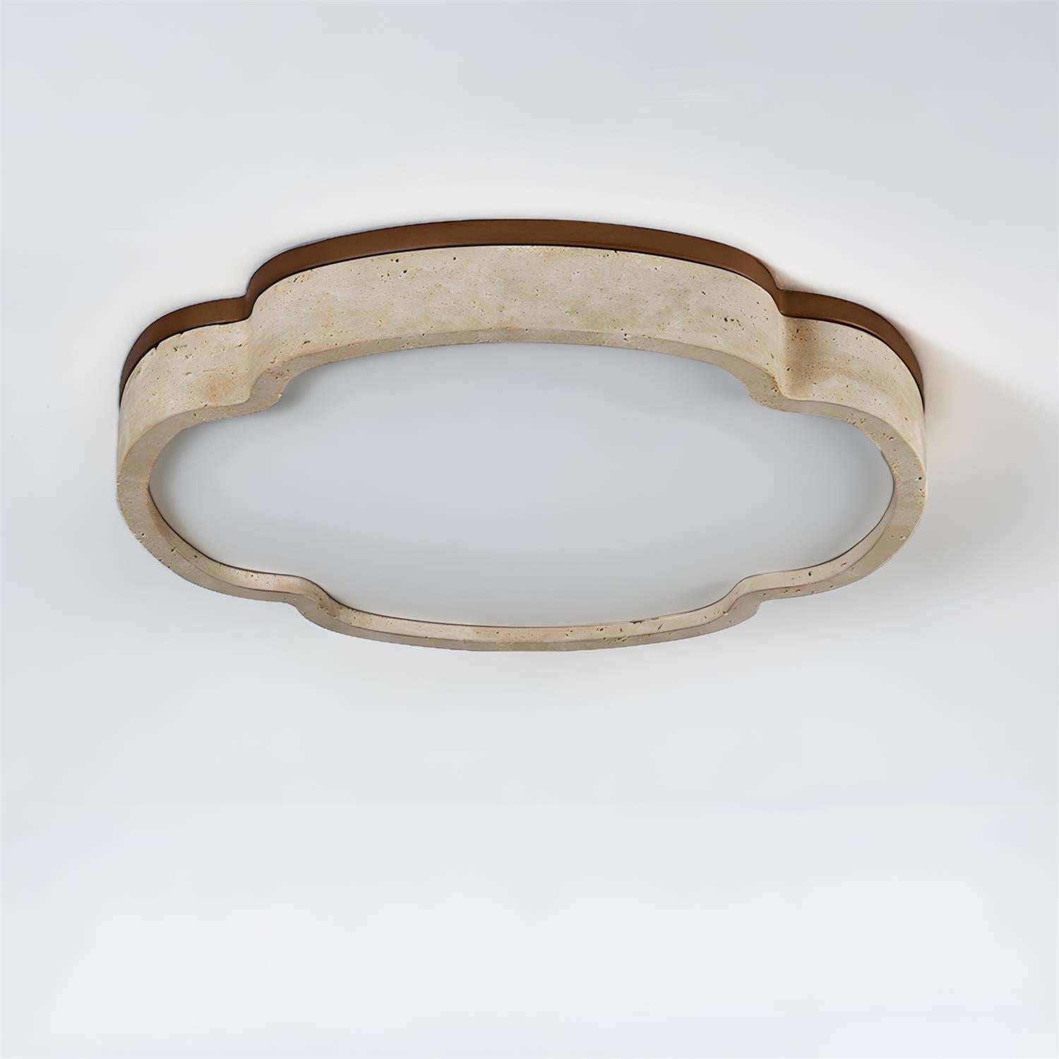 Lunet Minimalist Travertine Ceiling Light