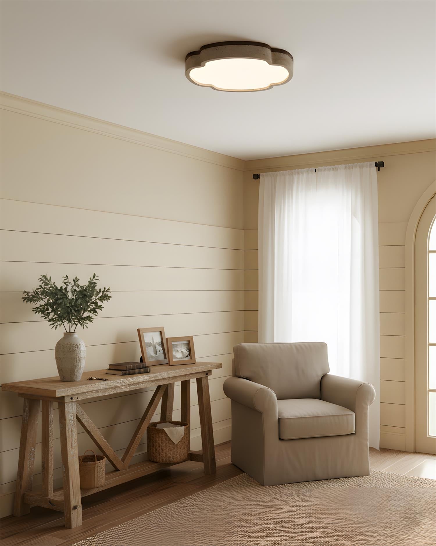 Lunet Minimalist Travertine Ceiling Light