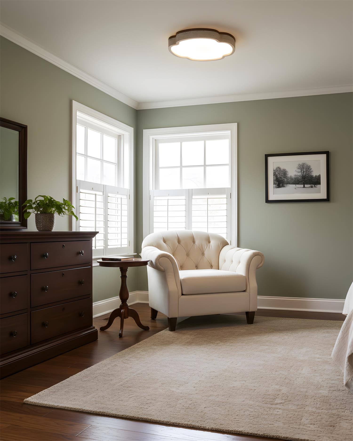 Lunet Minimalist Travertine Ceiling Light