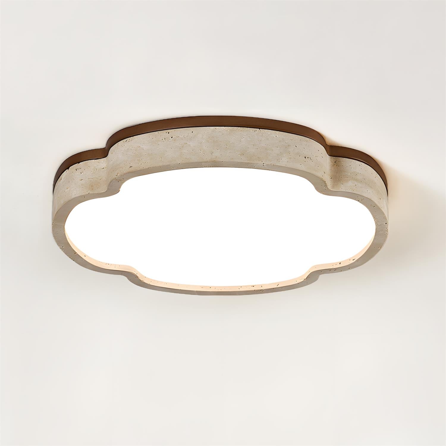 Lunet Minimalist Travertine Ceiling Light