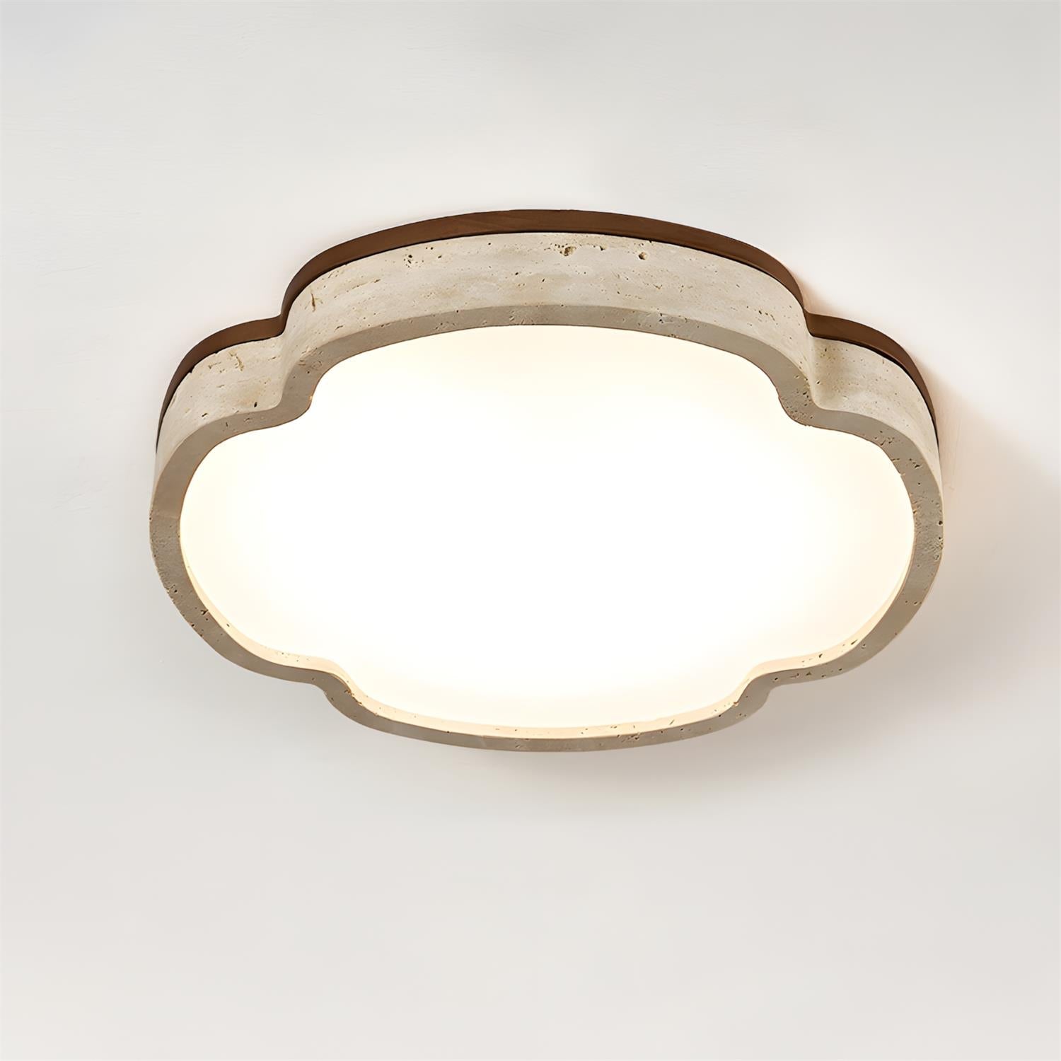 Lunet Minimalist Travertine Ceiling Light