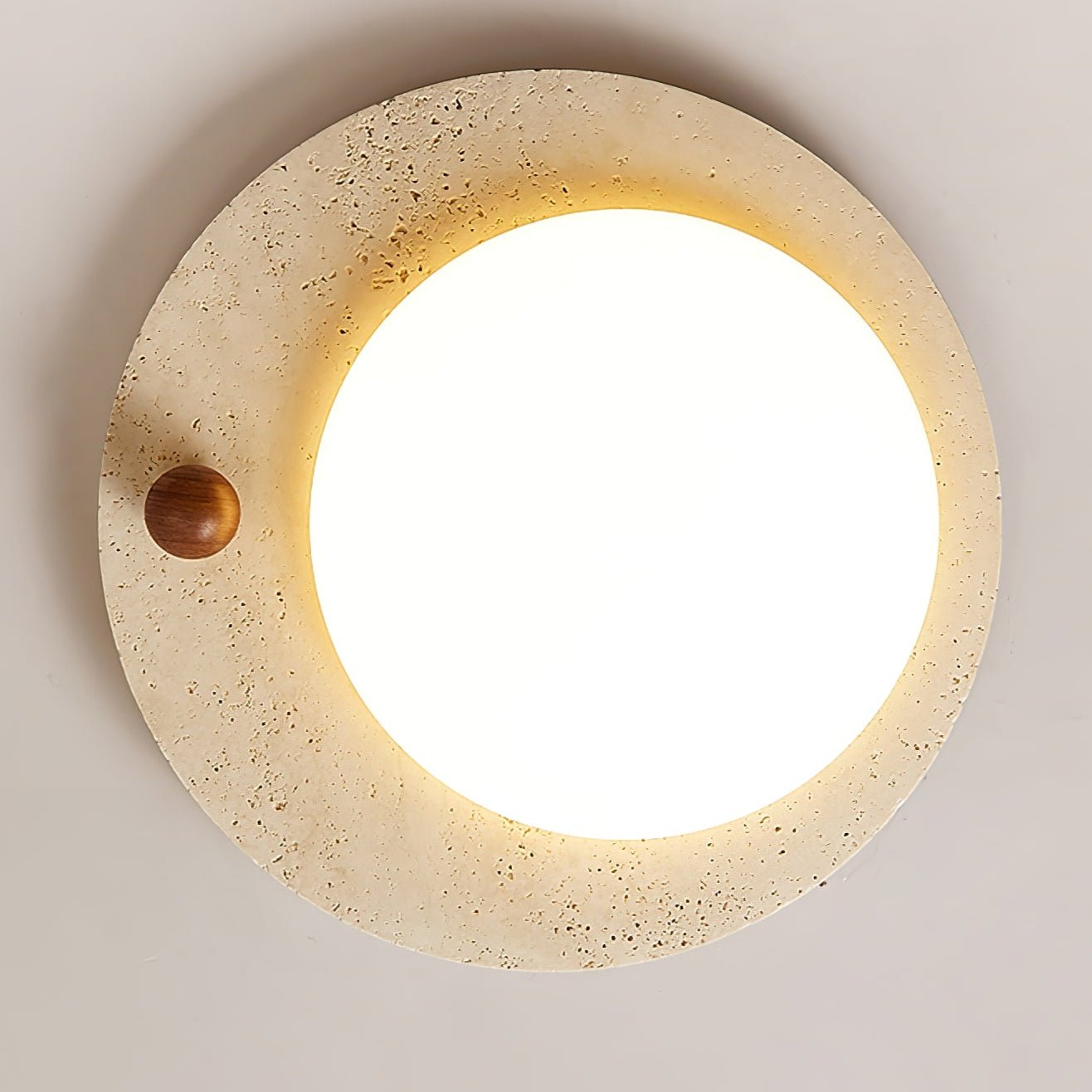 Circular Travertine Ceiling Light - Blowlighting