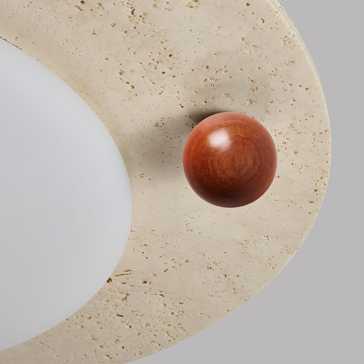 Circular Travertine Ceiling Light - Blowlighting