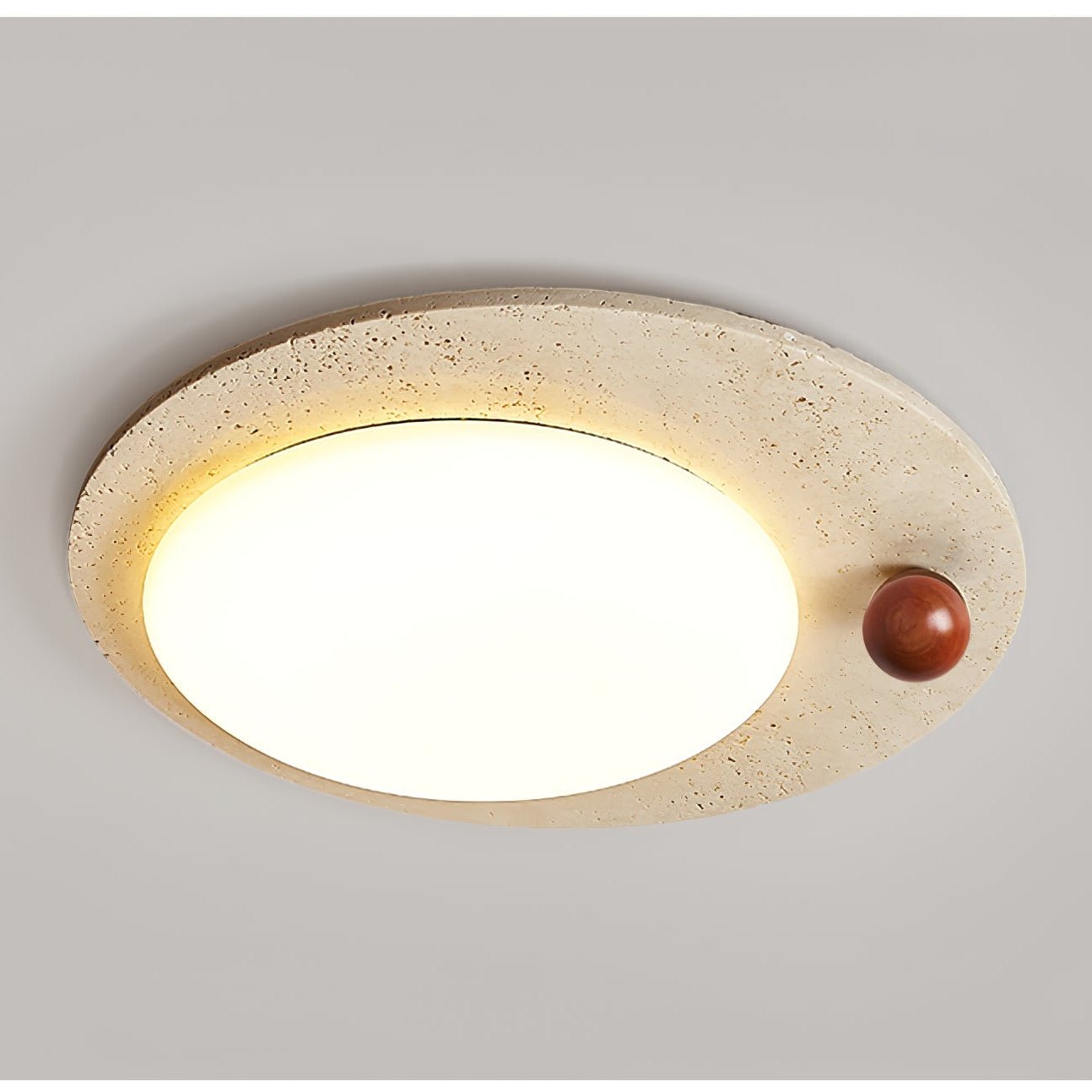 Circular Travertine Ceiling Light - Blowlighting