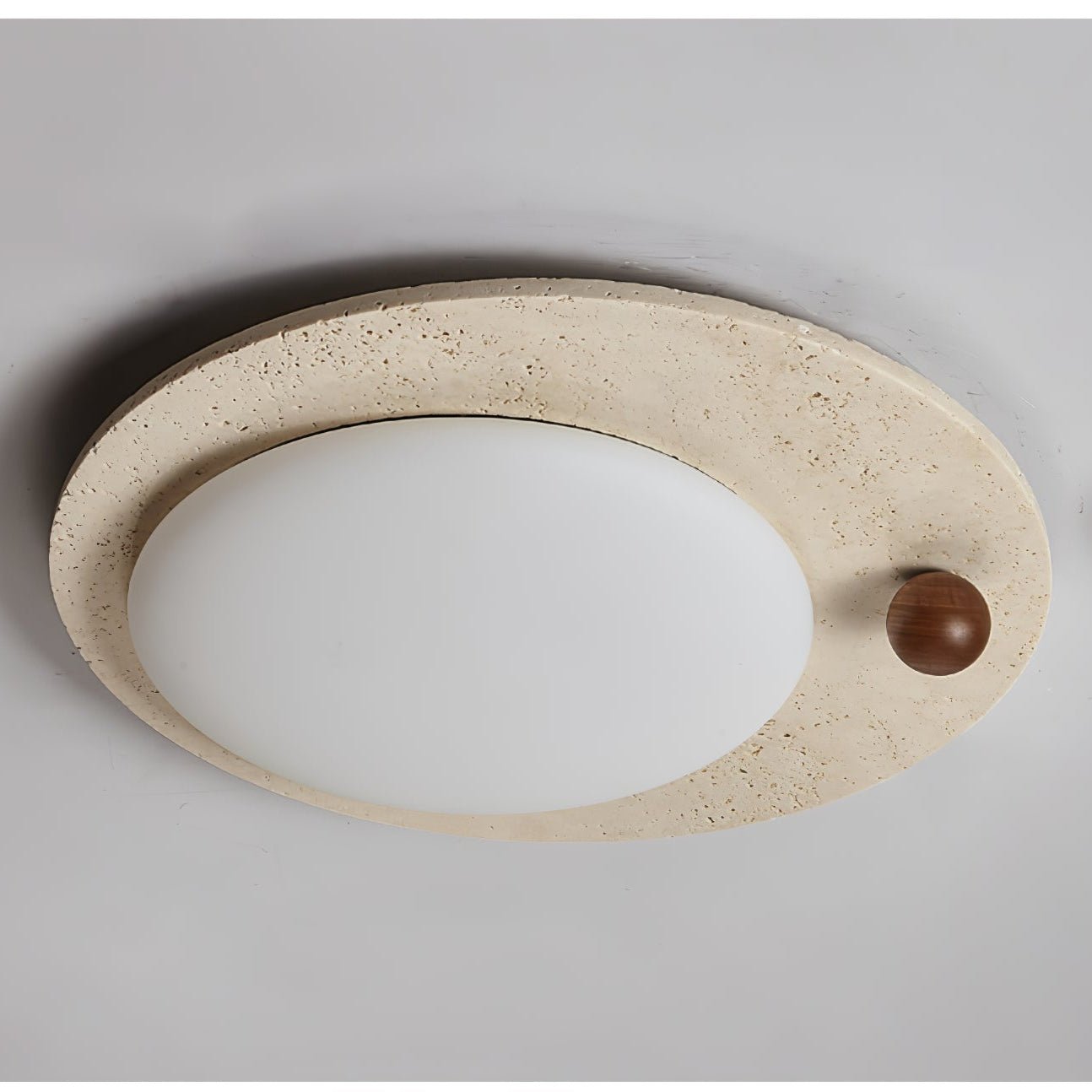 Circular Travertine Ceiling Light - Blowlighting