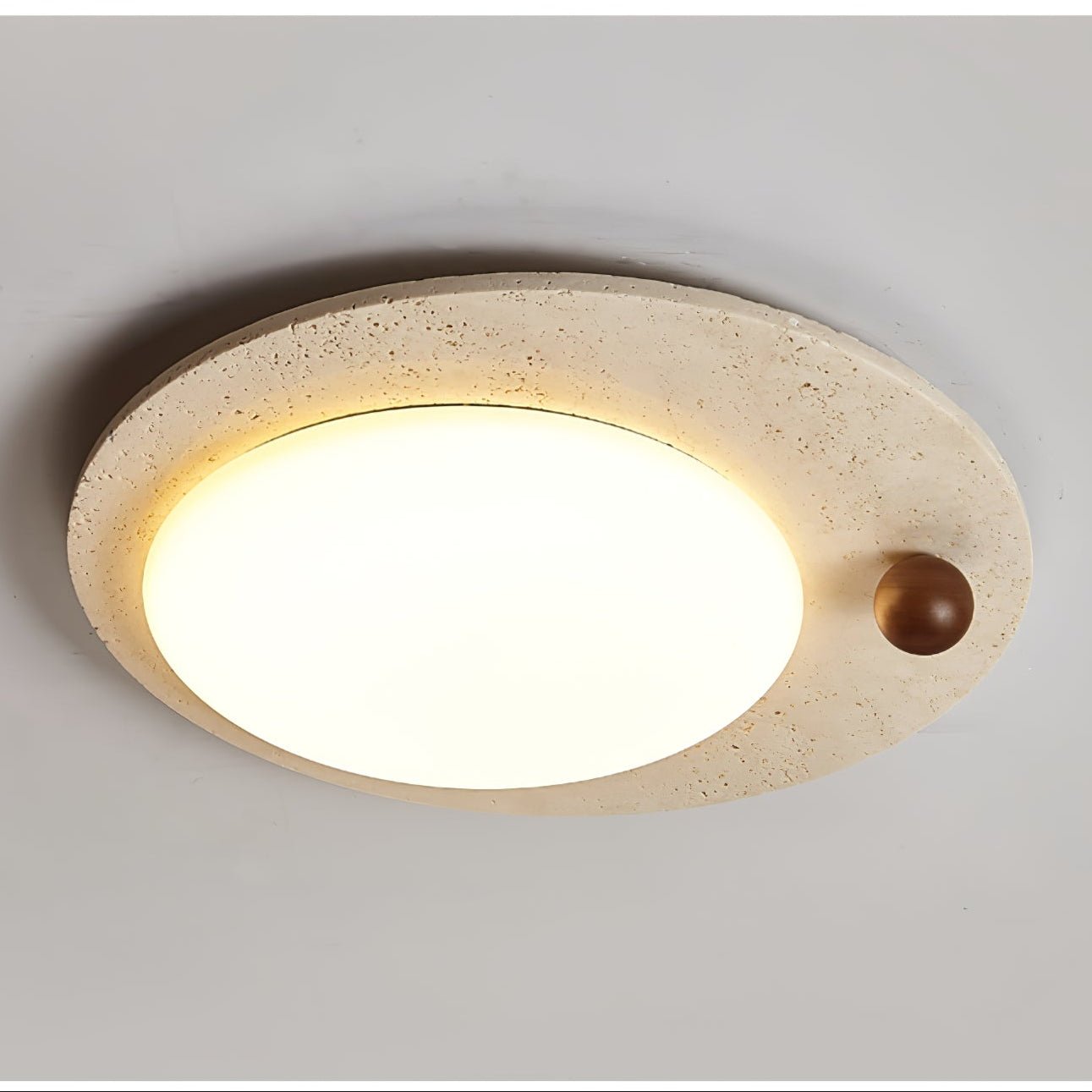 Circular Travertine Ceiling Light - Blowlighting