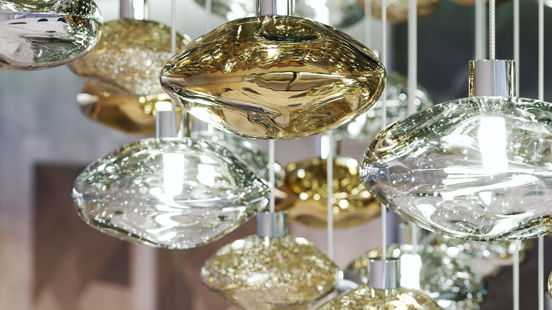Elmarel Flowing Crystal Dining Chandelier - Blowlighting