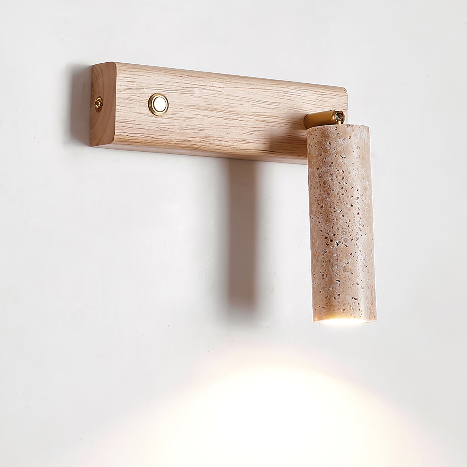 Ornoria Cylindrical Travertine Wall Light - Blowlighting