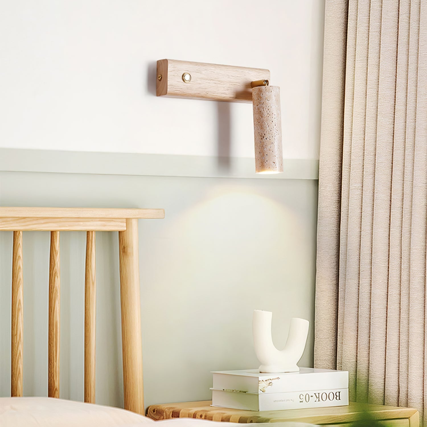 Ornoria Cylindrical Travertine Wall Light - Blowlighting