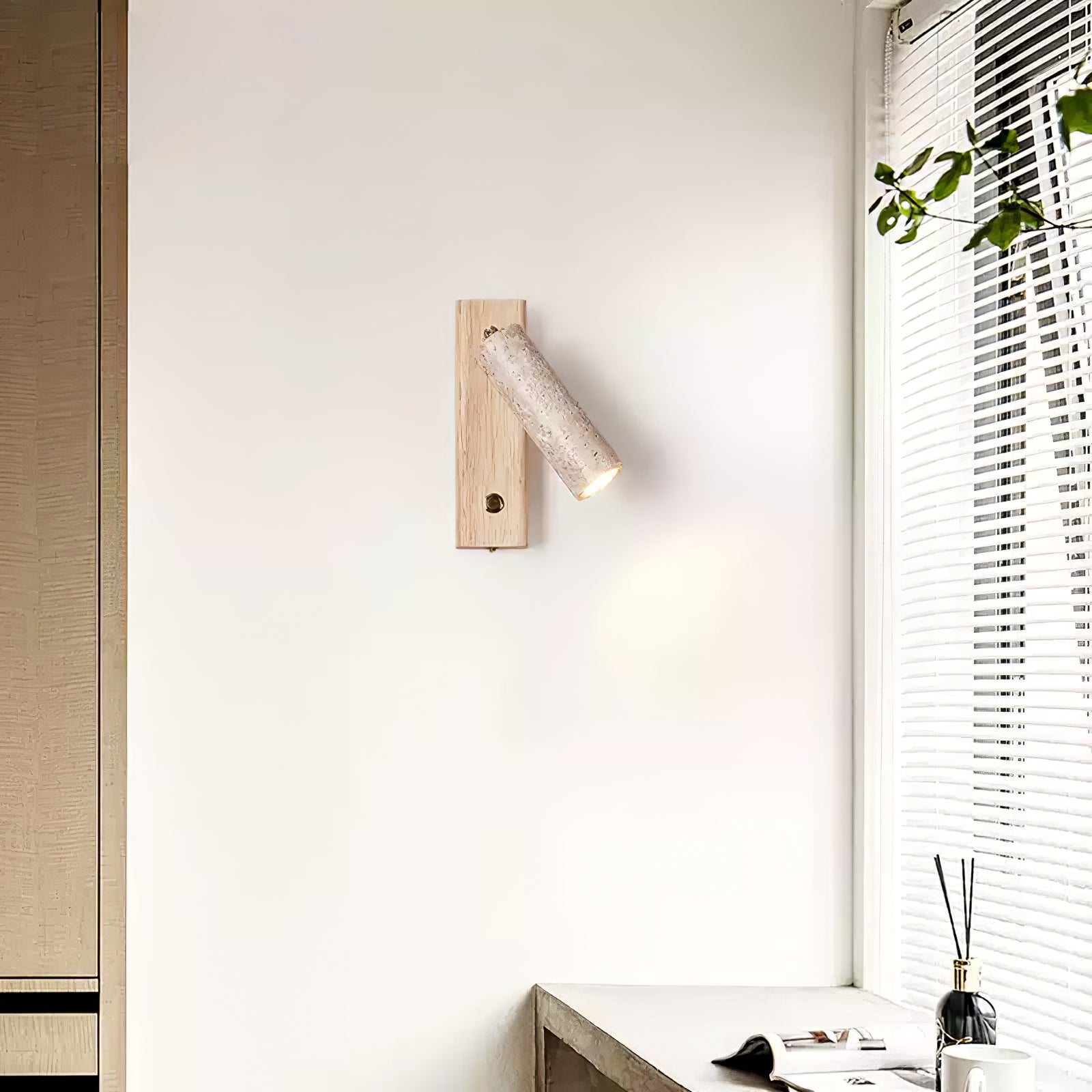 Ornoria Cylindrical Travertine Wall Light - Blowlighting