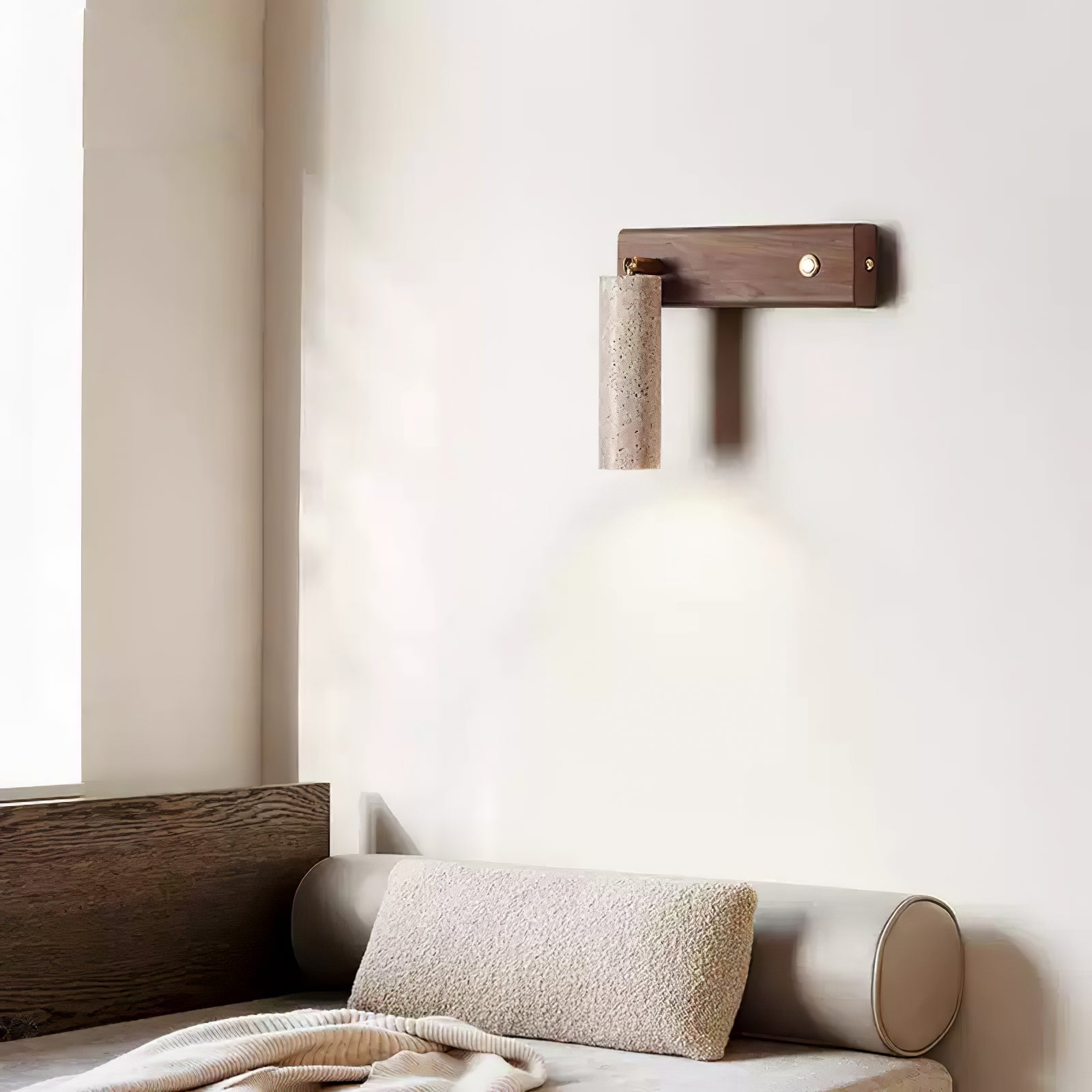 Ornoria Cylindrical Travertine Wall Light - Blowlighting
