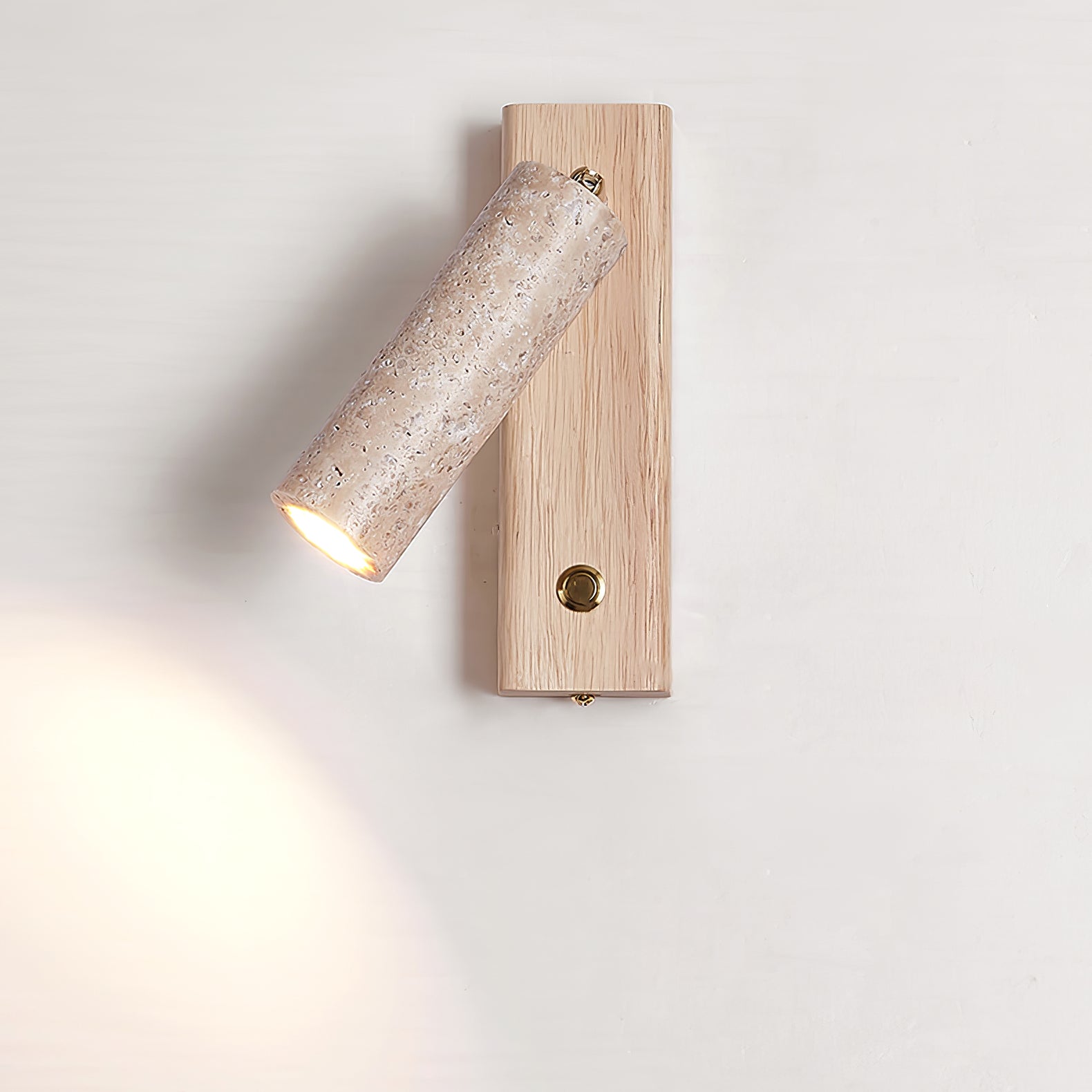 Ornoria Cylindrical Travertine Wall Light - Blowlighting