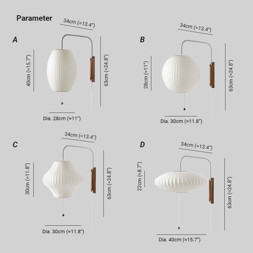 Lustra Wall Sconce Walnut Ball
