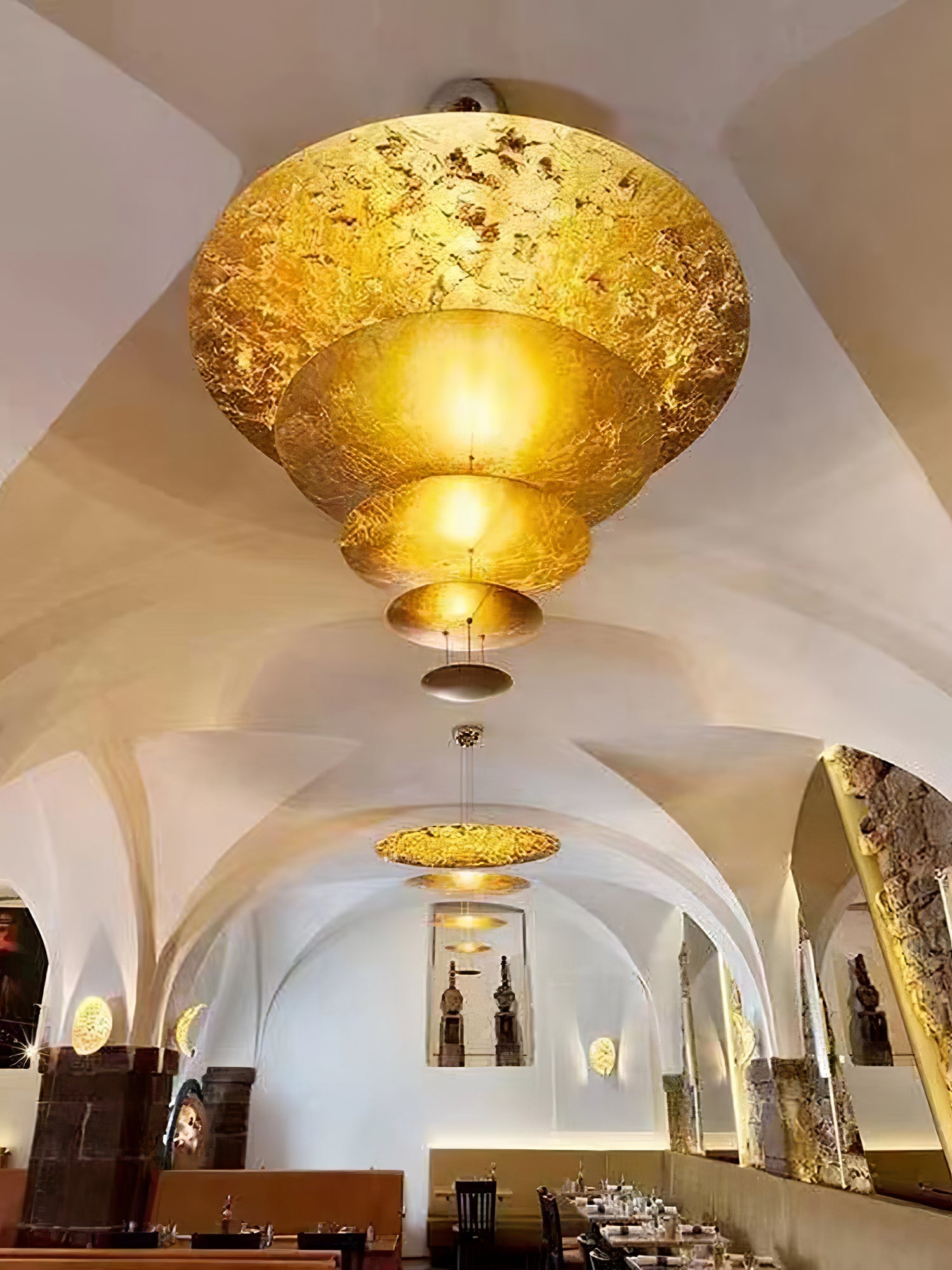 Zathaara Layered Gold Foil Pendant Light - Blowlighting