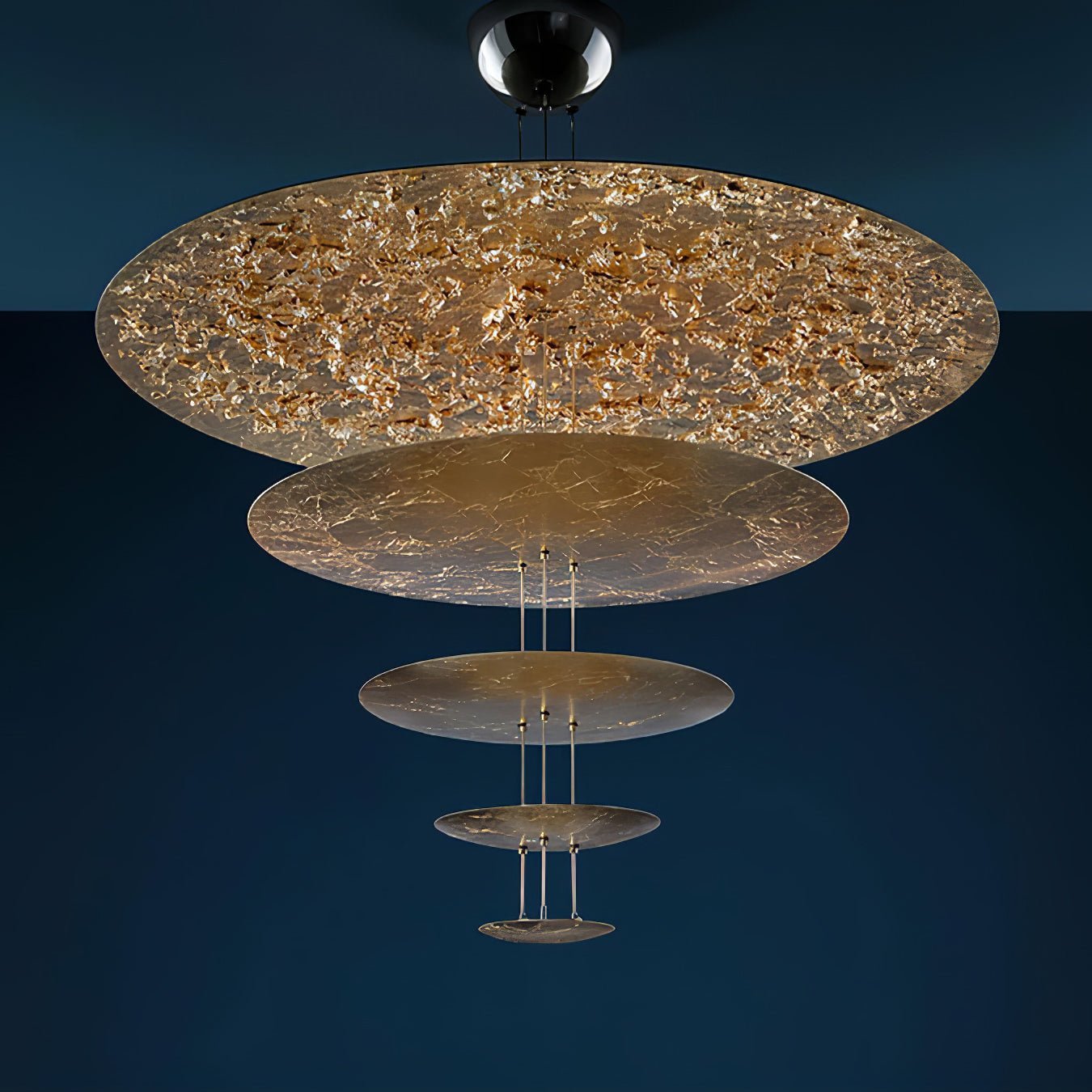 Zathaara Layered Gold Foil Pendant Light - Blowlighting